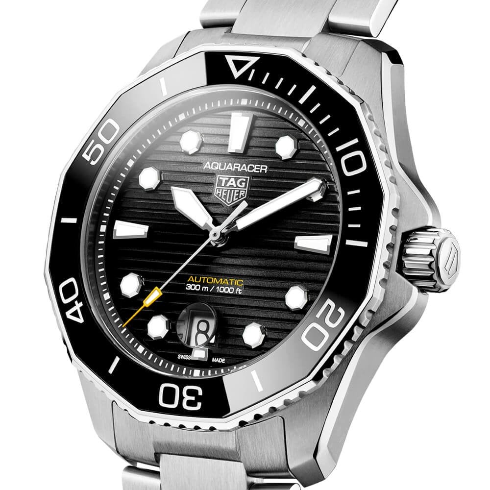 TAG Heuer Aquaracer 43mm Black Dial & Ceramic Bezel Men's Automatic Bracelet Watch - Berry's Jewellers