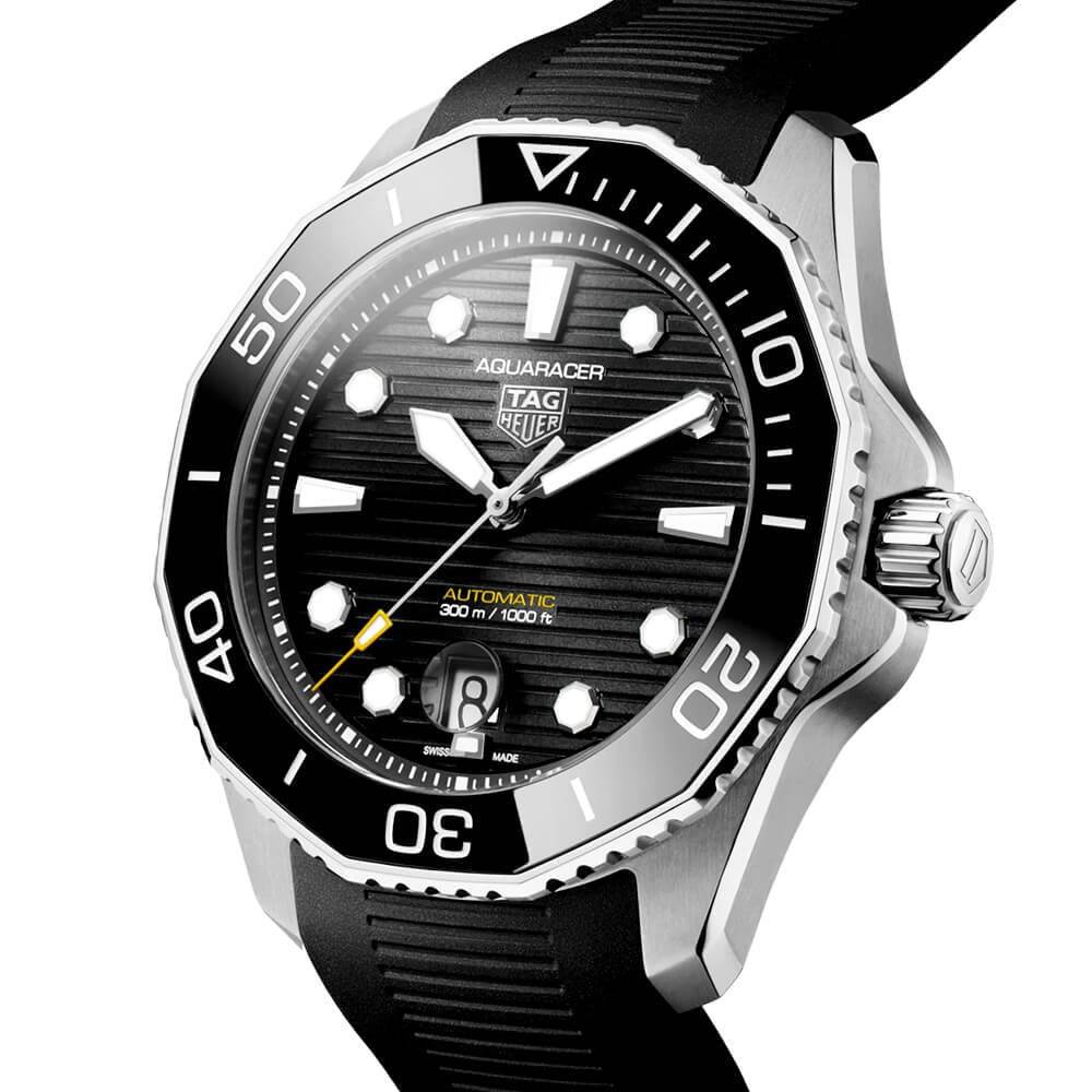 TAG Heuer Aquaracer 43mm Black Dial & Ceramic Bezel Men's Automatic Strap Watch - Berry's Jewellers