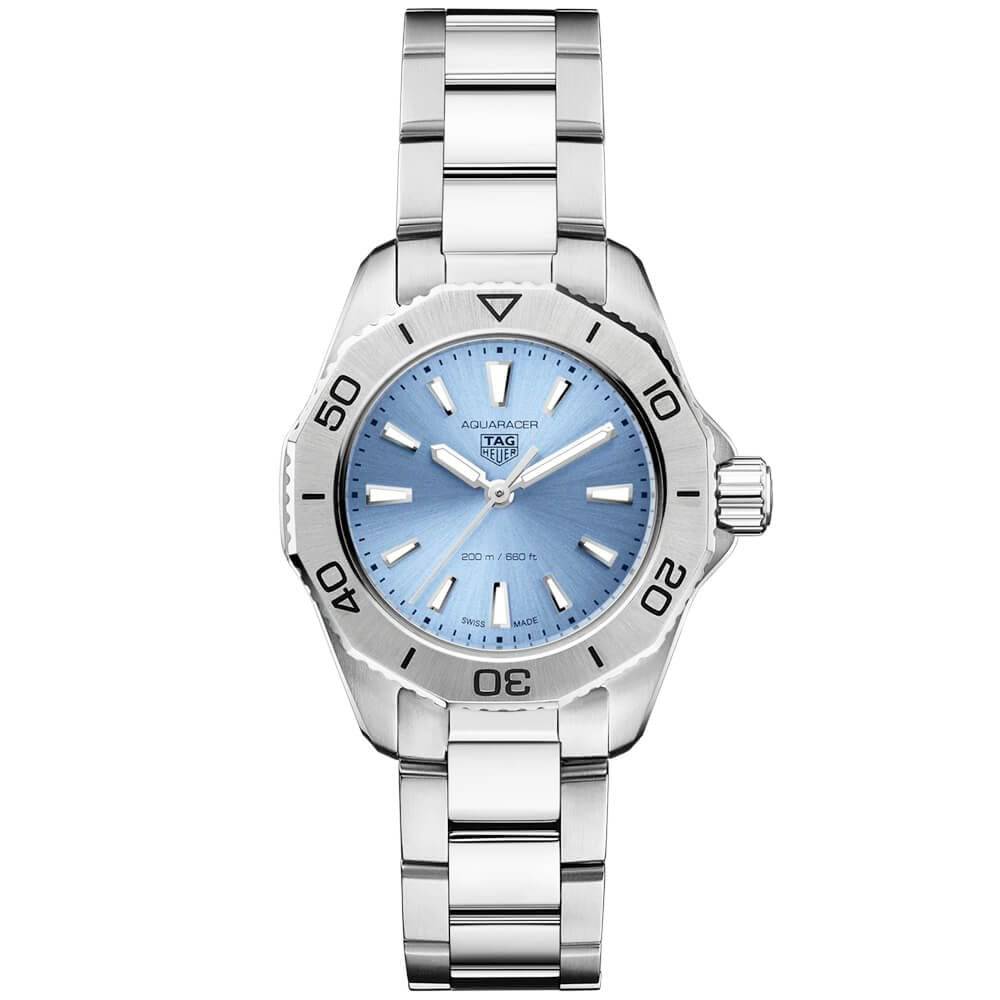 TAG Heuer Aquaracer Professional 200 30mm Light Blue Dial Ladies Bracelet Watch - Berry's Jewellers