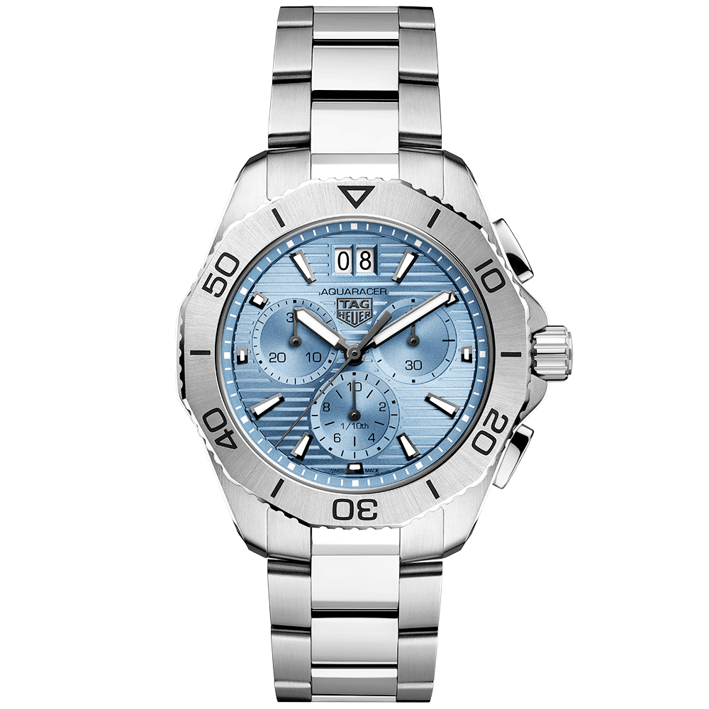 TAG Heuer Aquaracer Professional 200 40mm Ice Blue Dial Chronograph Watch - Berry's Jewellers