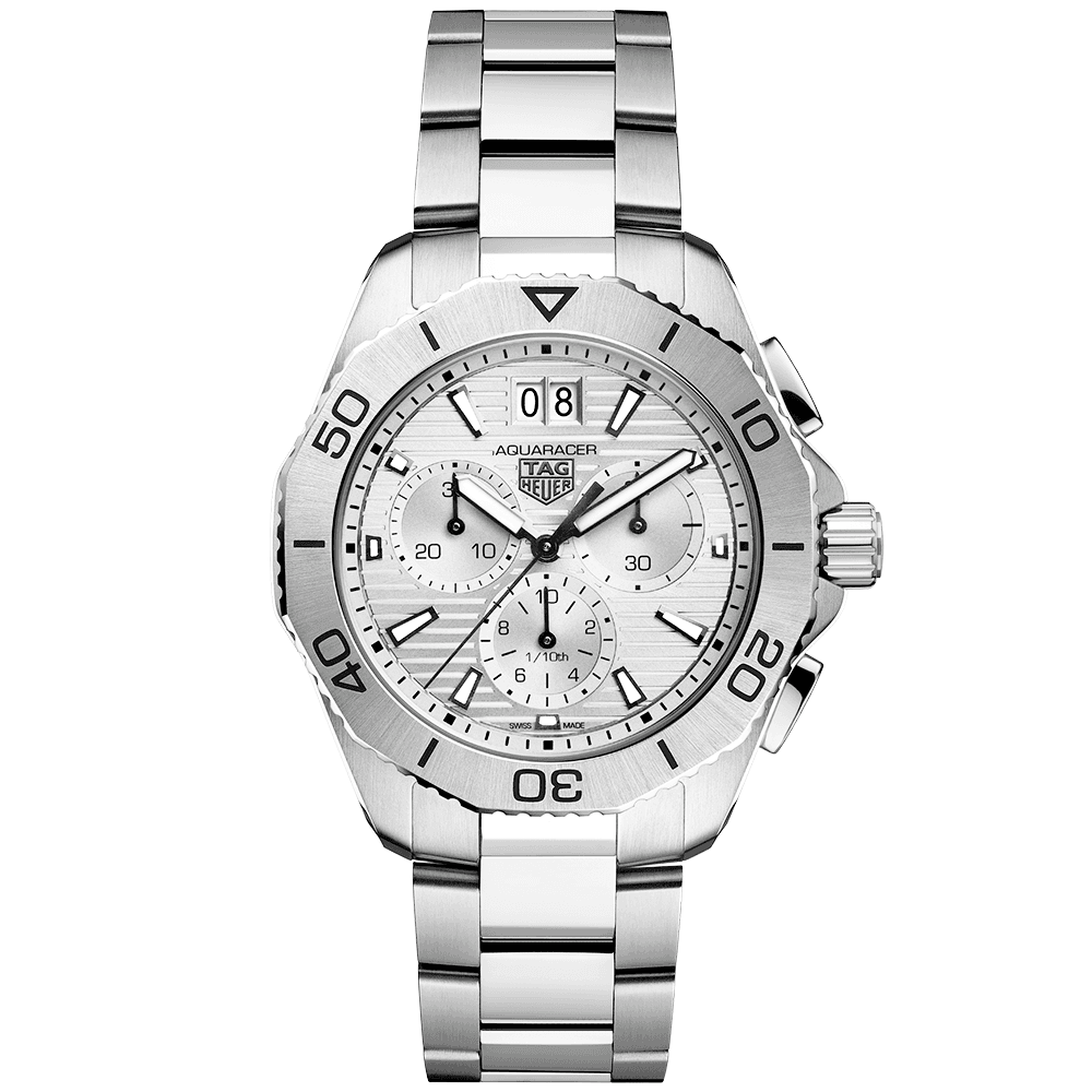 TAG Heuer Aquaracer Professional 200 40mm Silver Dial Chronograph Watch - Berry's Jewellers