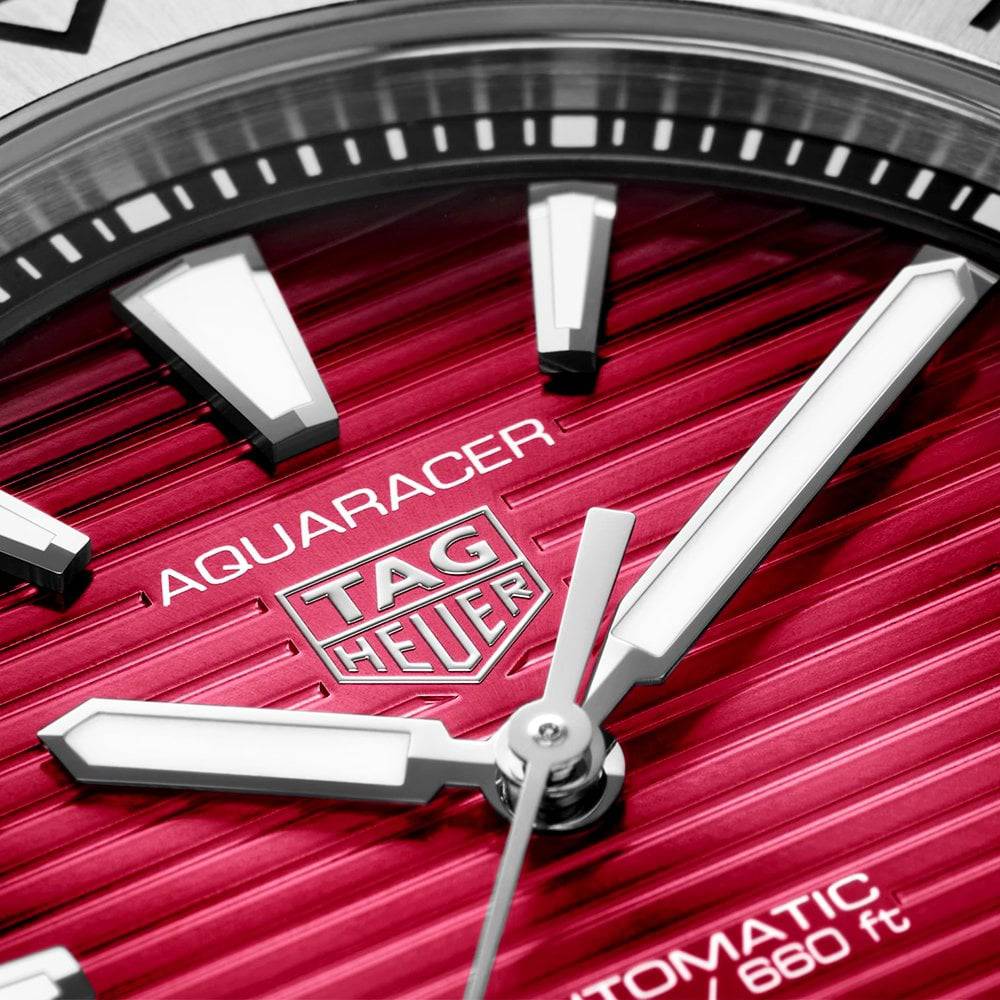 TAG Heuer Aquaracer Professional 200 40mm Smoky Red Dial Automatic Bracelet Watch - Berry's Jewellers