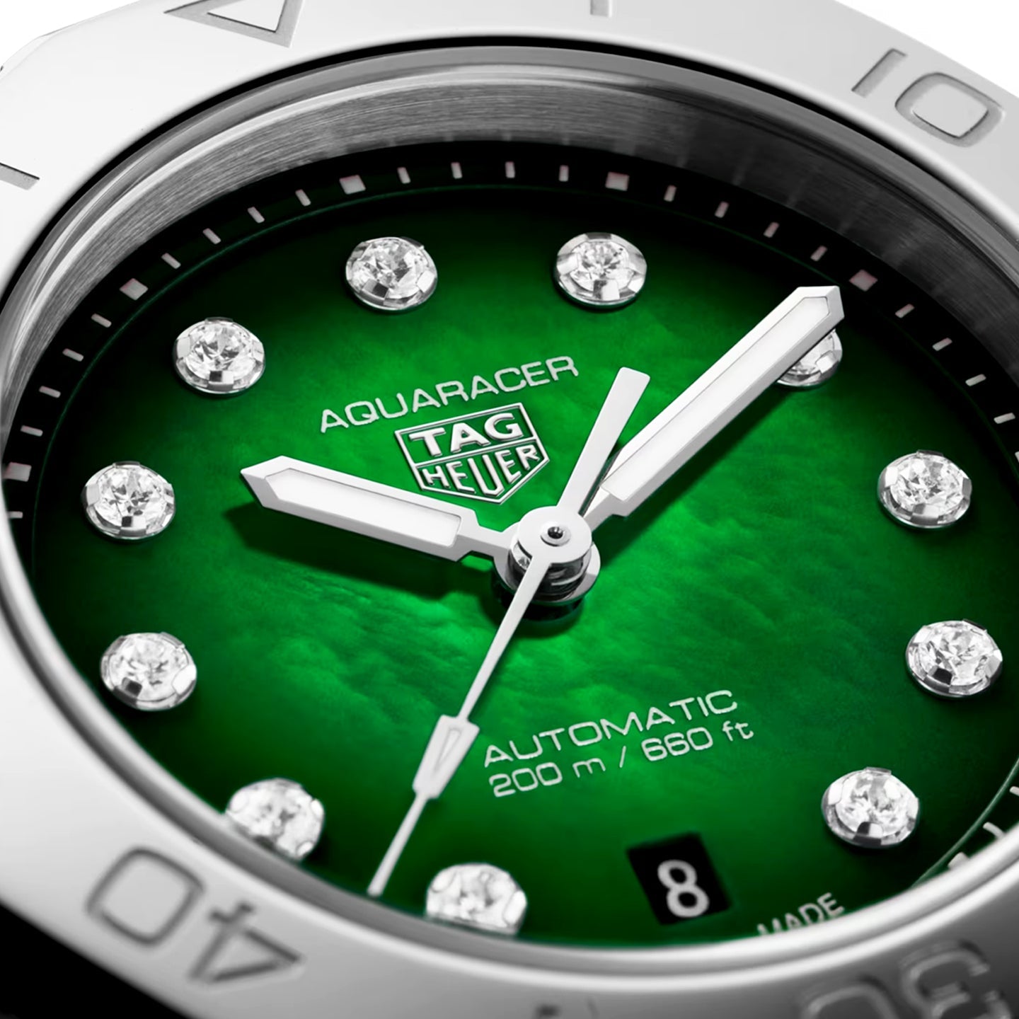 Aquaracer Professional 200 Date 30mm Green Diamond Dial Automatic Watch