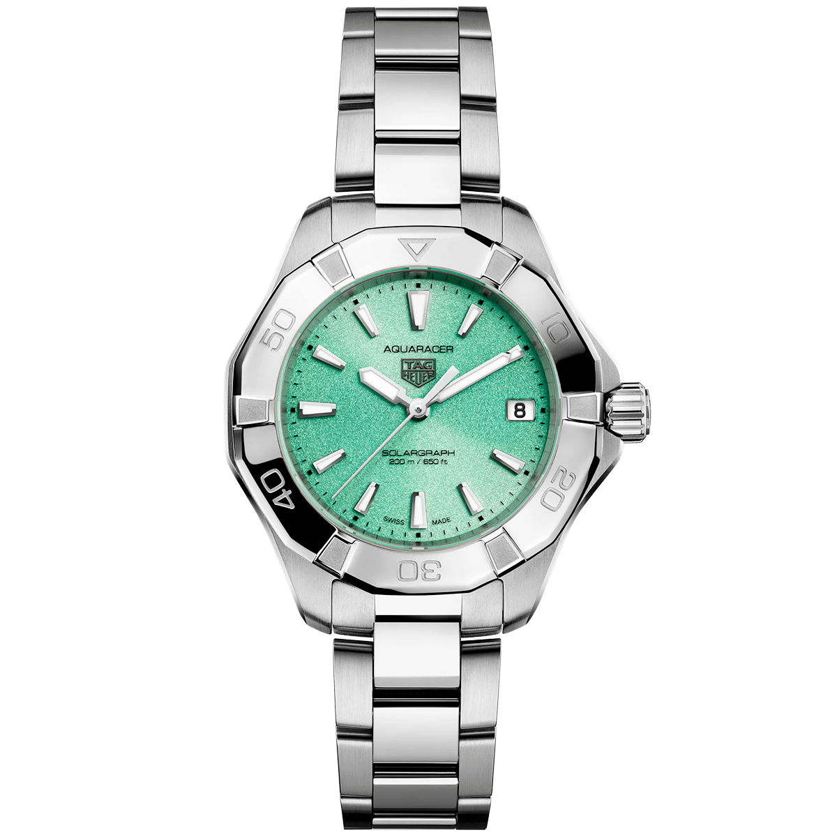 TAG Heuer Aquaracer Professional 200 Solargraph 34mm Green Dial Watch - Berry's Jewellers