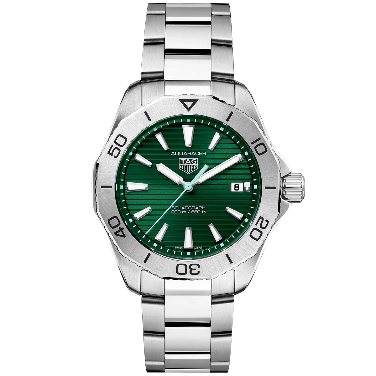 Aquaracer Professional 200 Solargraph 40mm Green Dial Bracelet Watch