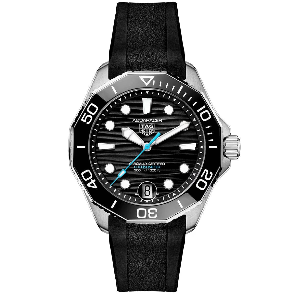 Aquaracer Professional 300 Date 42mm Black Dial Strap Watch