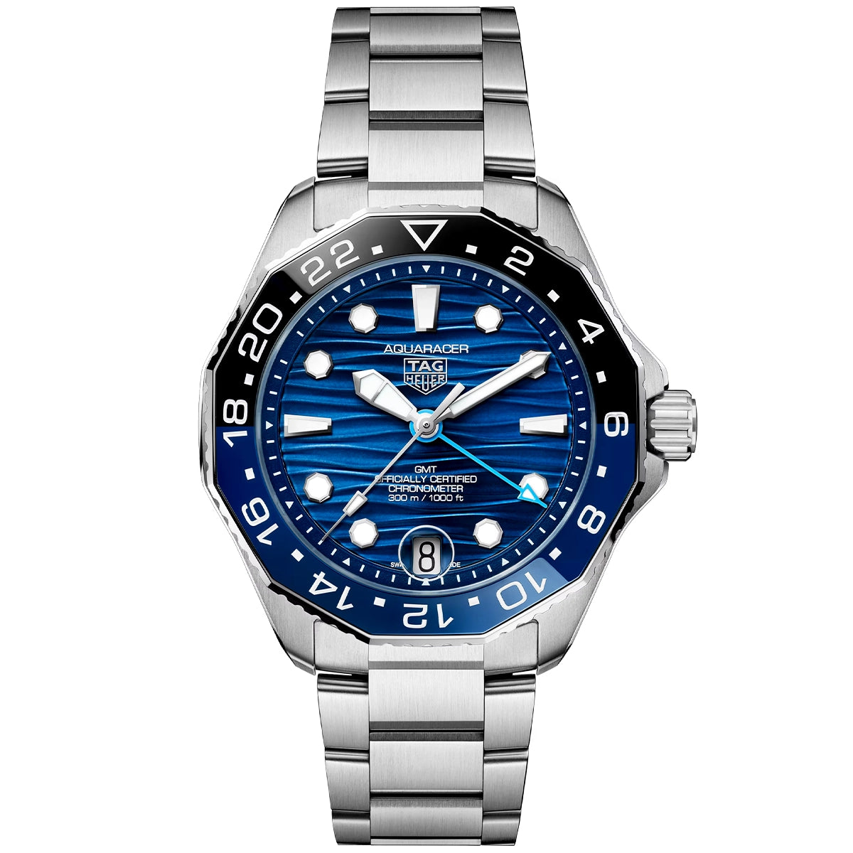 TAG Heuer Aquaracer Professional 300 GMT 42mm Blue Dial Bracelet Watch - Berry's Jewellers