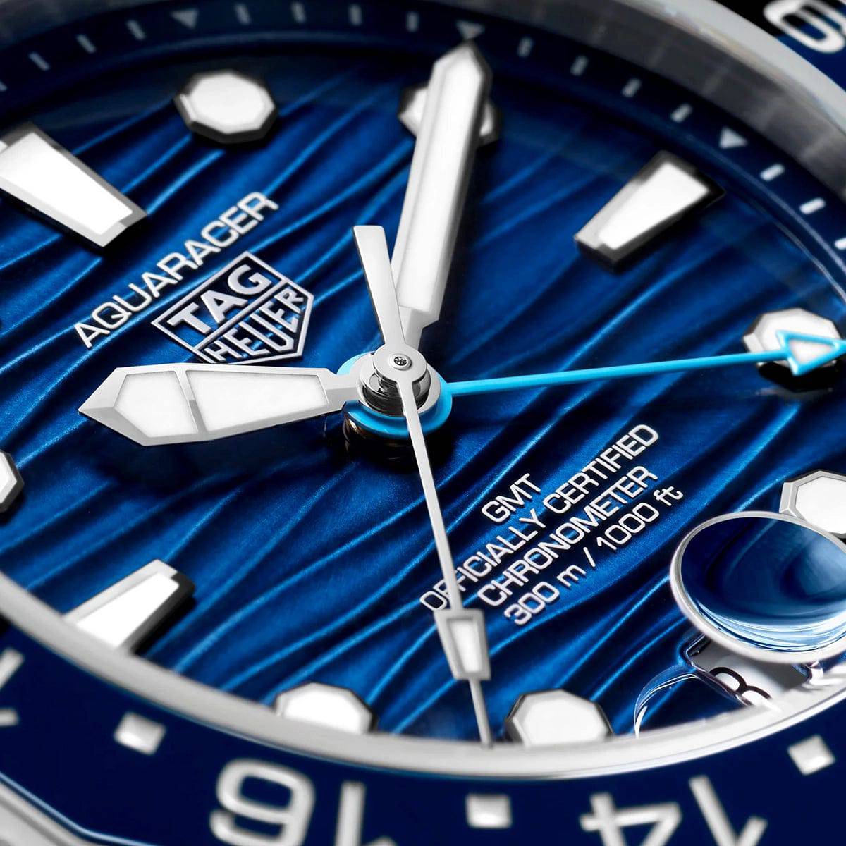 TAG Heuer Aquaracer Professional 300 GMT 42mm Blue Dial Bracelet Watch - Berry's Jewellers