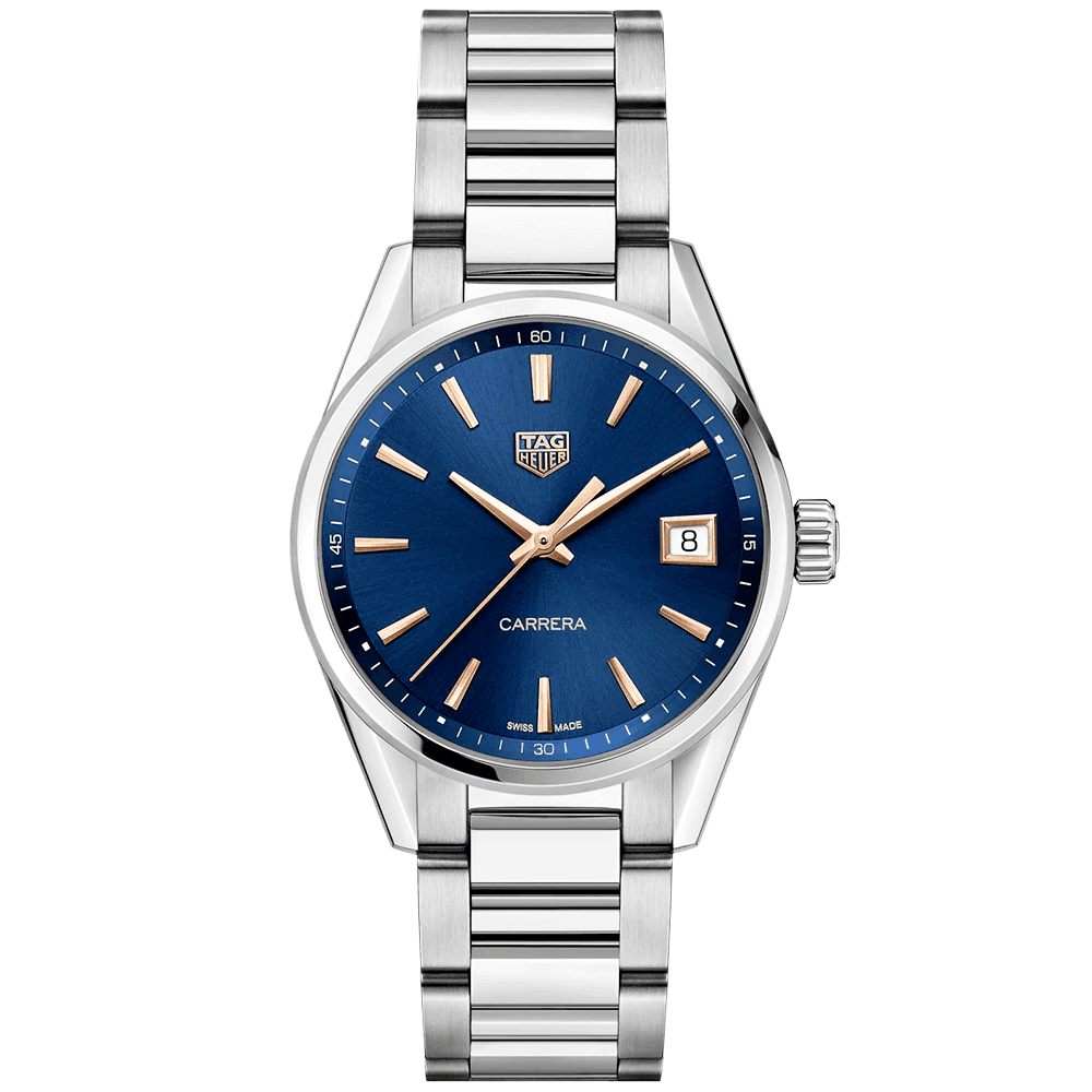 TAG Heuer Carrera 36mm Blue/Gold Dial Ladies Bracelet Watch - Berry's Jewellers