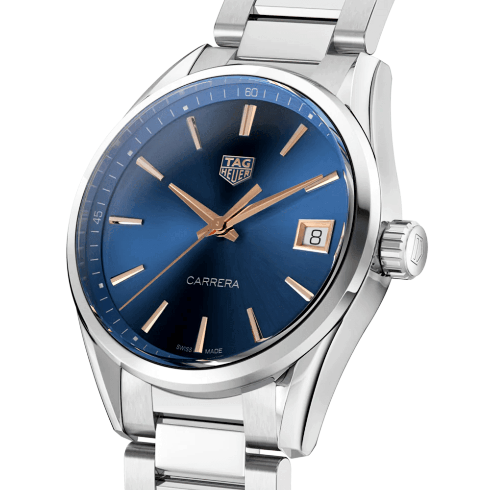 TAG Heuer Carrera 36mm Blue/Gold Dial Ladies Bracelet Watch - Berry's Jewellers