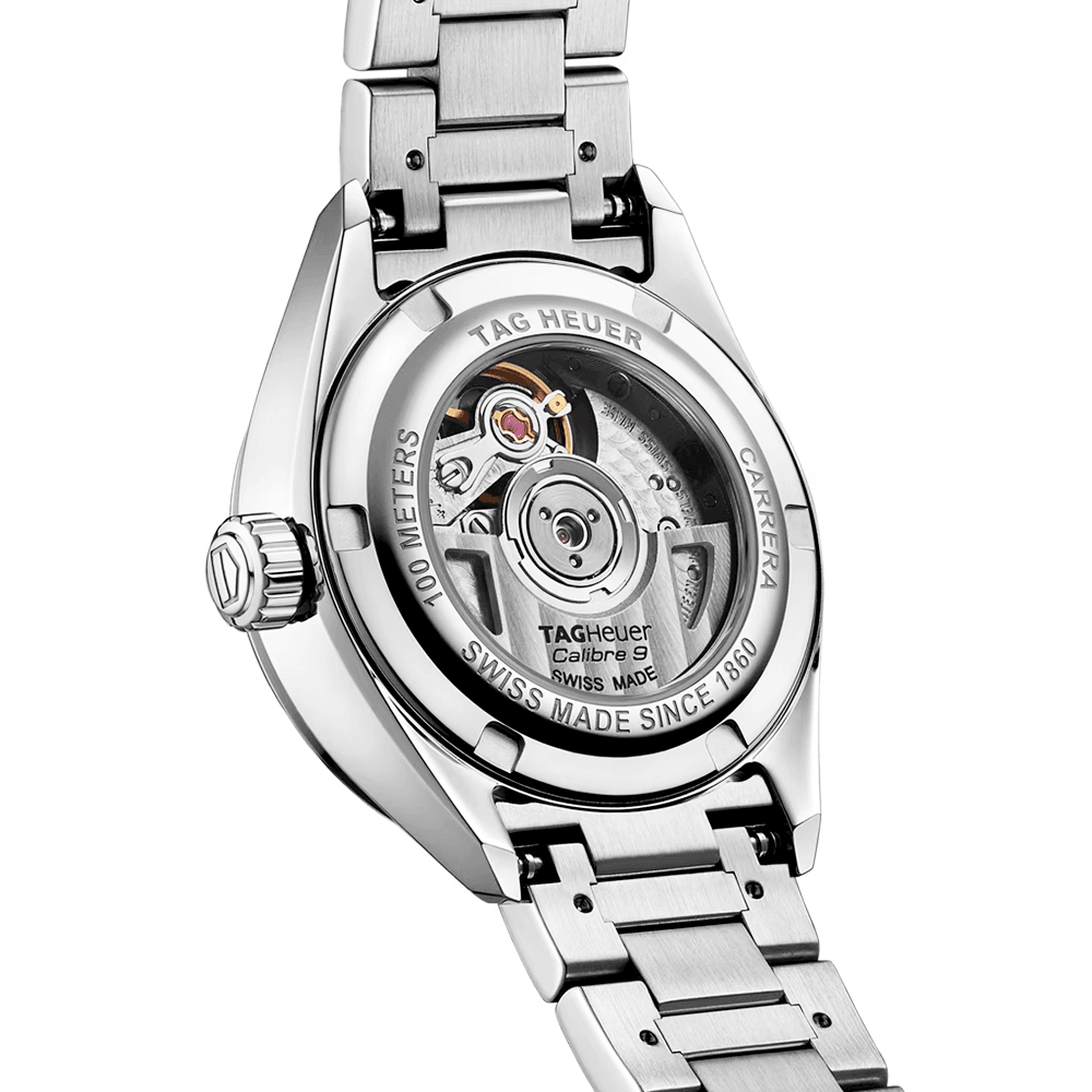 TAG Heuer Carrera Date 29mm Diamond Dial & Bezel Ladies Bracelet Watch - Berry's Jewellers