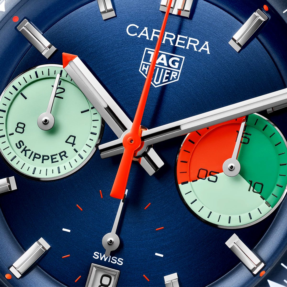 Carrera "Skipper" 39mm Blue Dial Automatic Chronograph Strap Watch