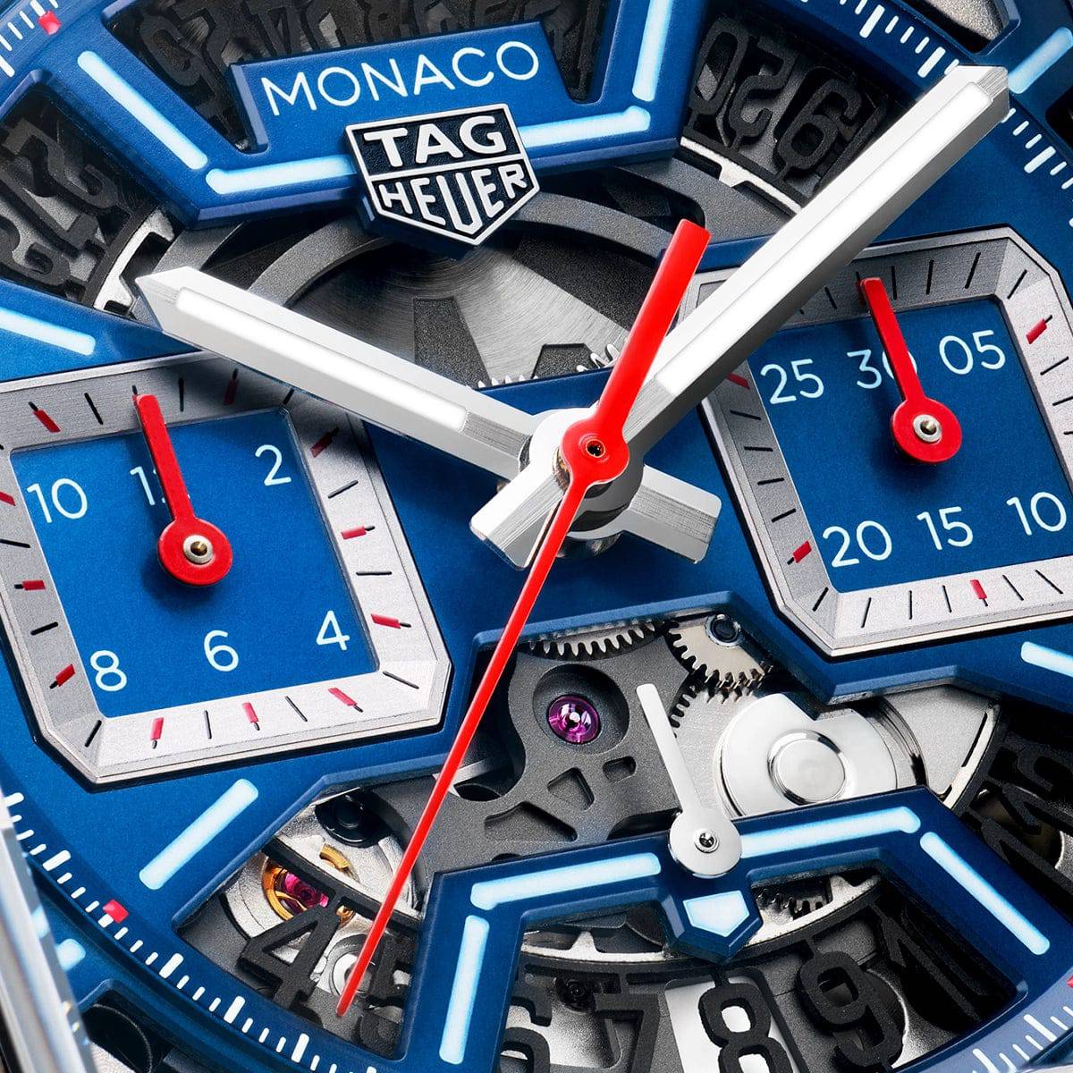 Monaco 39mm DLC Titanium Skeleton Dial Watch