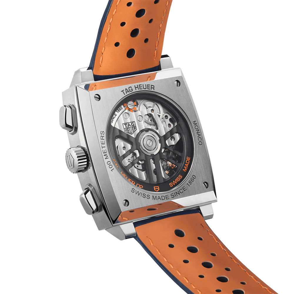 TAG Heuer Monaco x Gulf 39mm Men's Automatic Chronograph Special Edition Watch - Berry's Jewellers