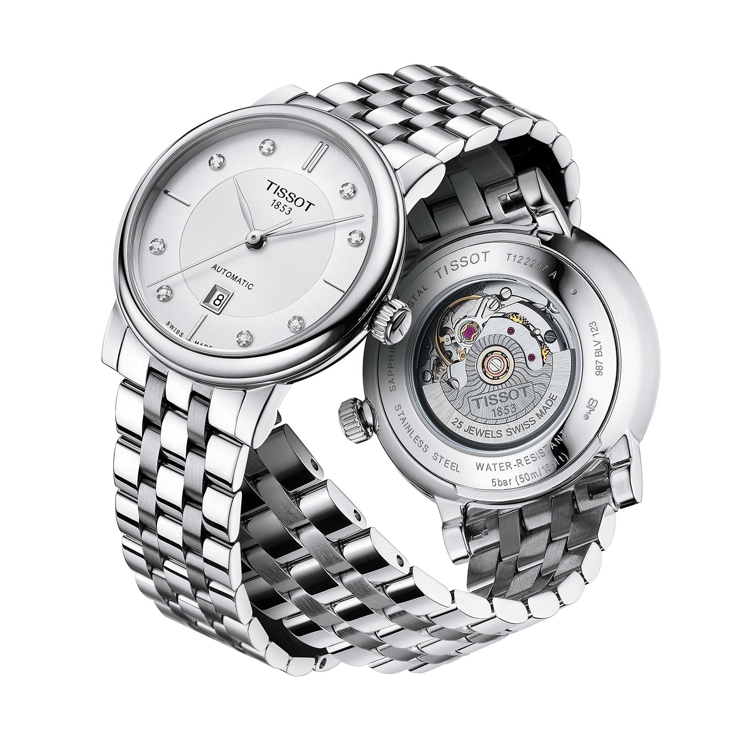 Tissot Carson 30mm Automatic Lady Steel Bracelet Watch - Berry's Jewellers