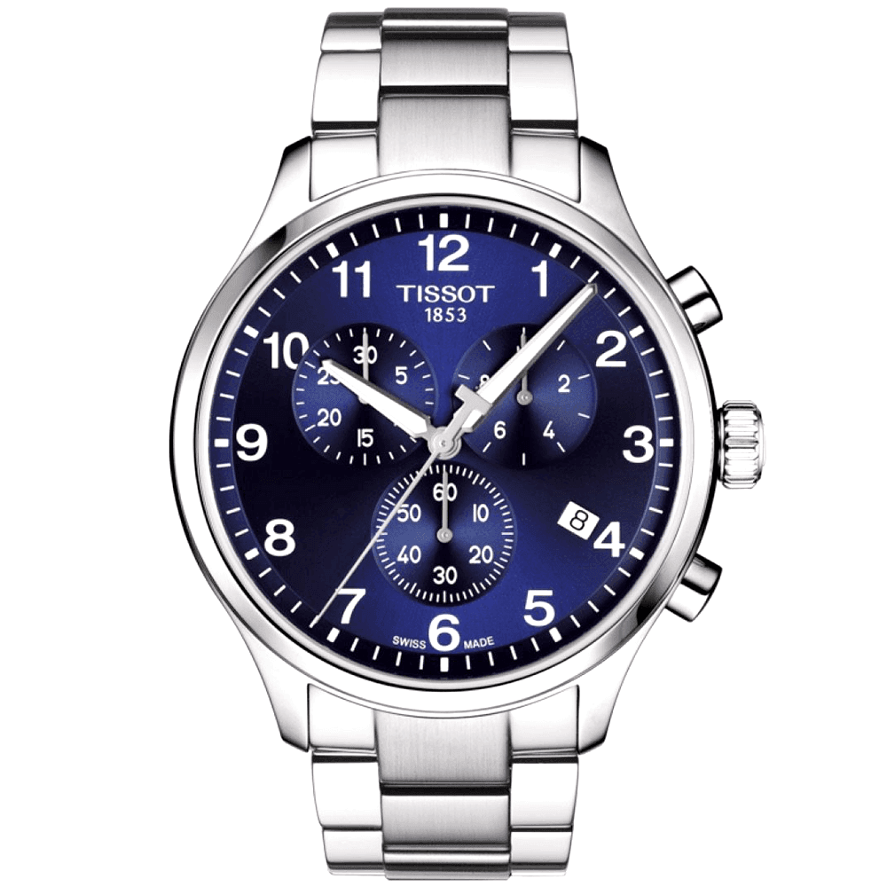 Tissot Chrono XL Classic 45mm Blue Dial Men's Chronograph Watch - Berry's Jewellers