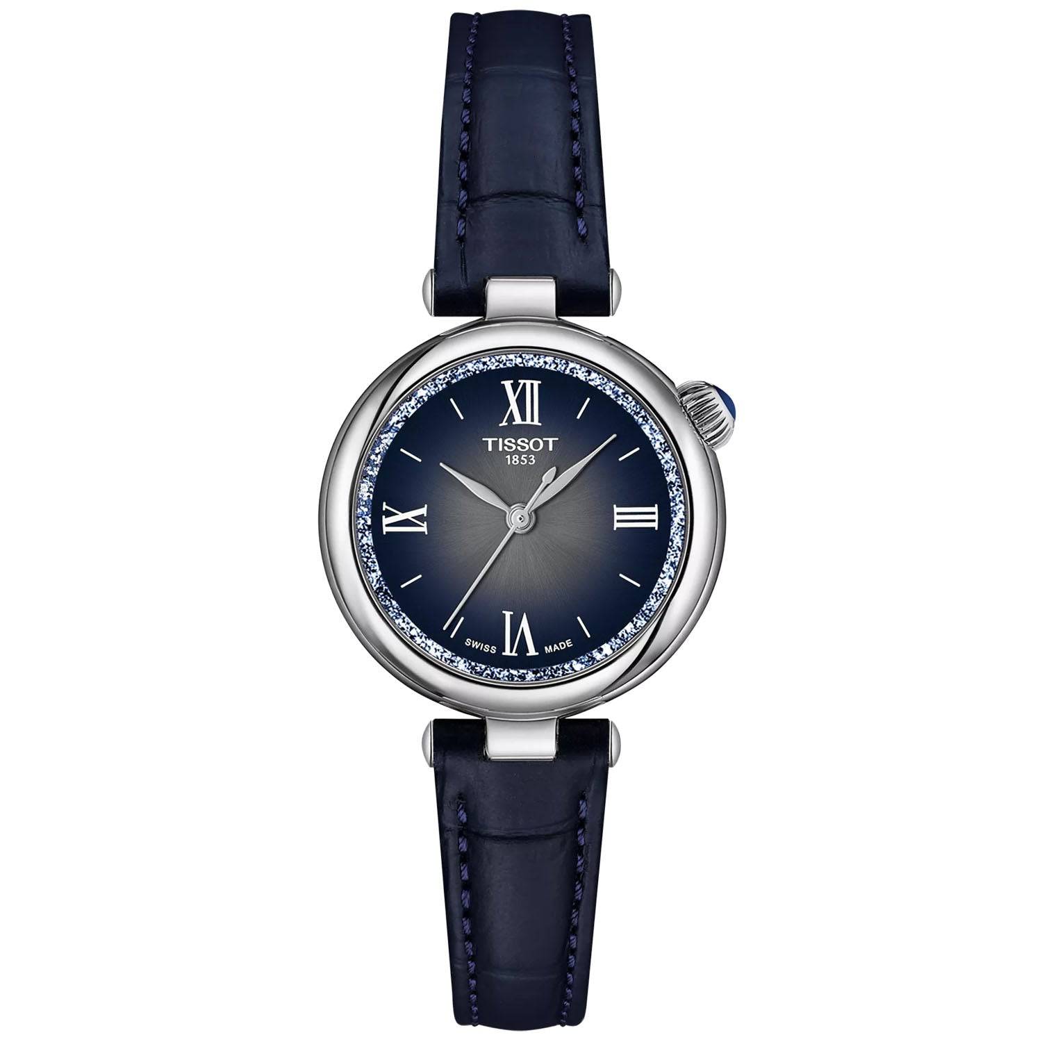 Desire Small Ladies 28mm Steel Silver/Blue Dial Strap Watch