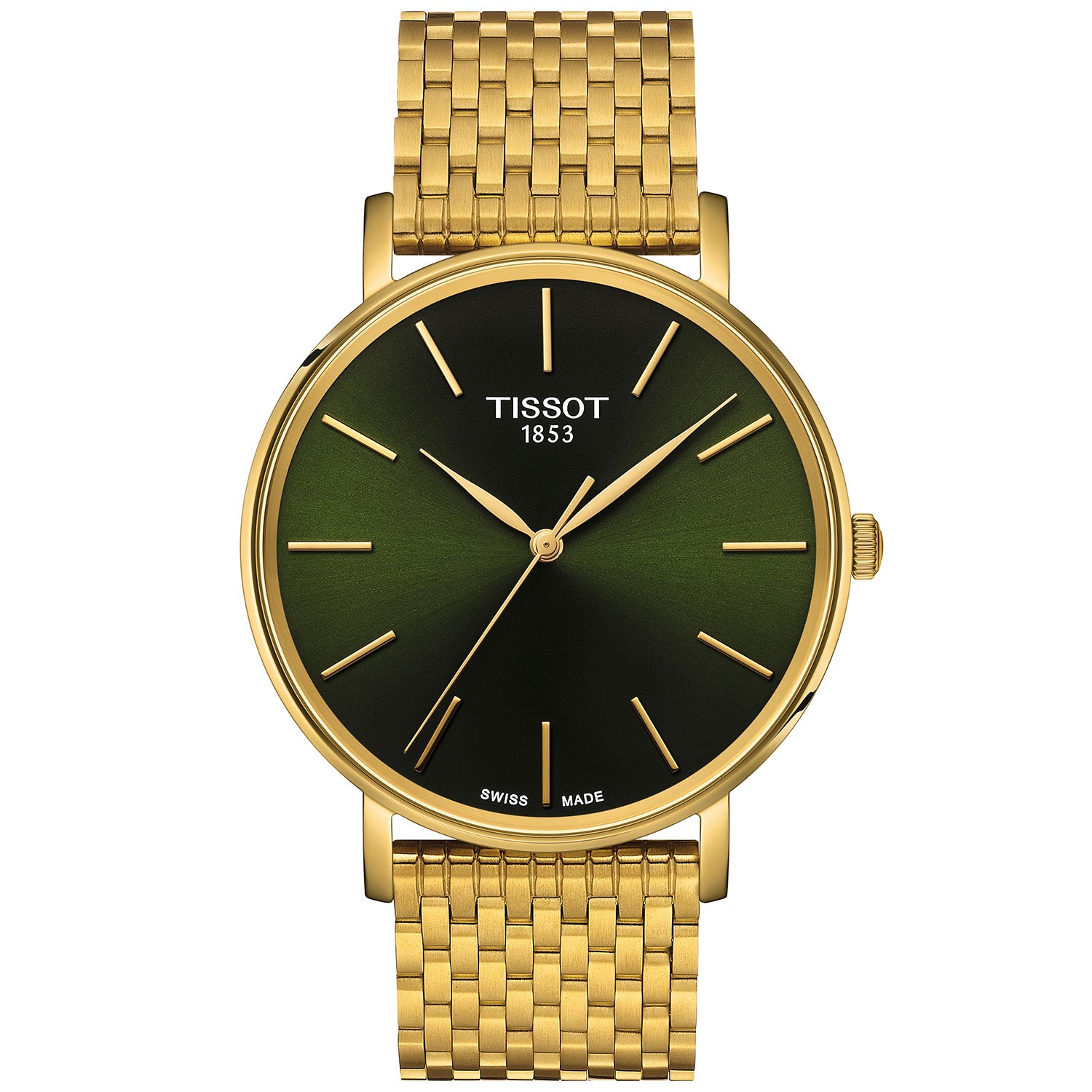 Everytime 40mm Green Dial Gold Men's Bracelet Watch