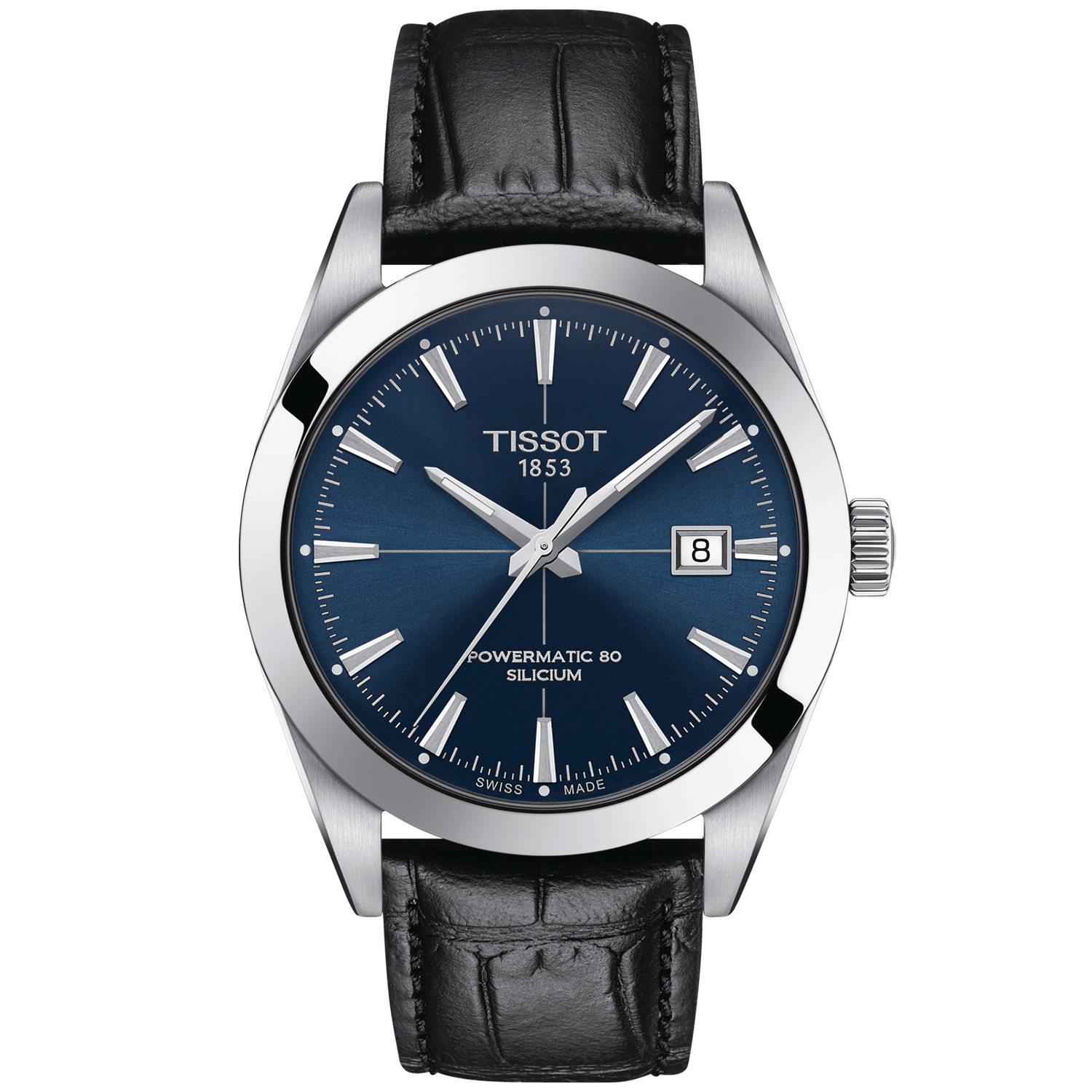 Tissot Gentleman Powermatic 80 Steel Blue Dial Strap Watch - Berry's Jewellers