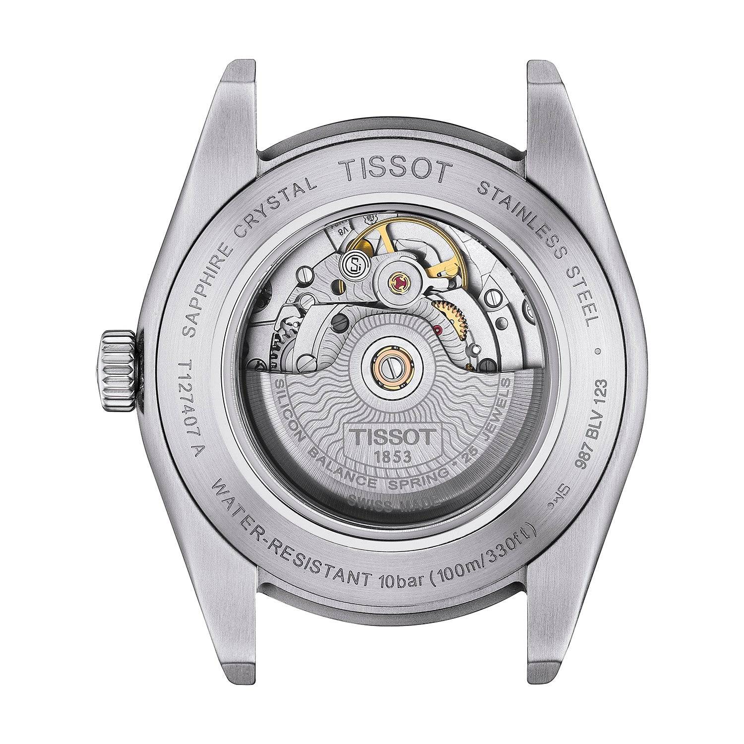 Tissot Gentleman Steel 40mm Green Dial Automatic Bracelet Watch - Berry's Jewellers