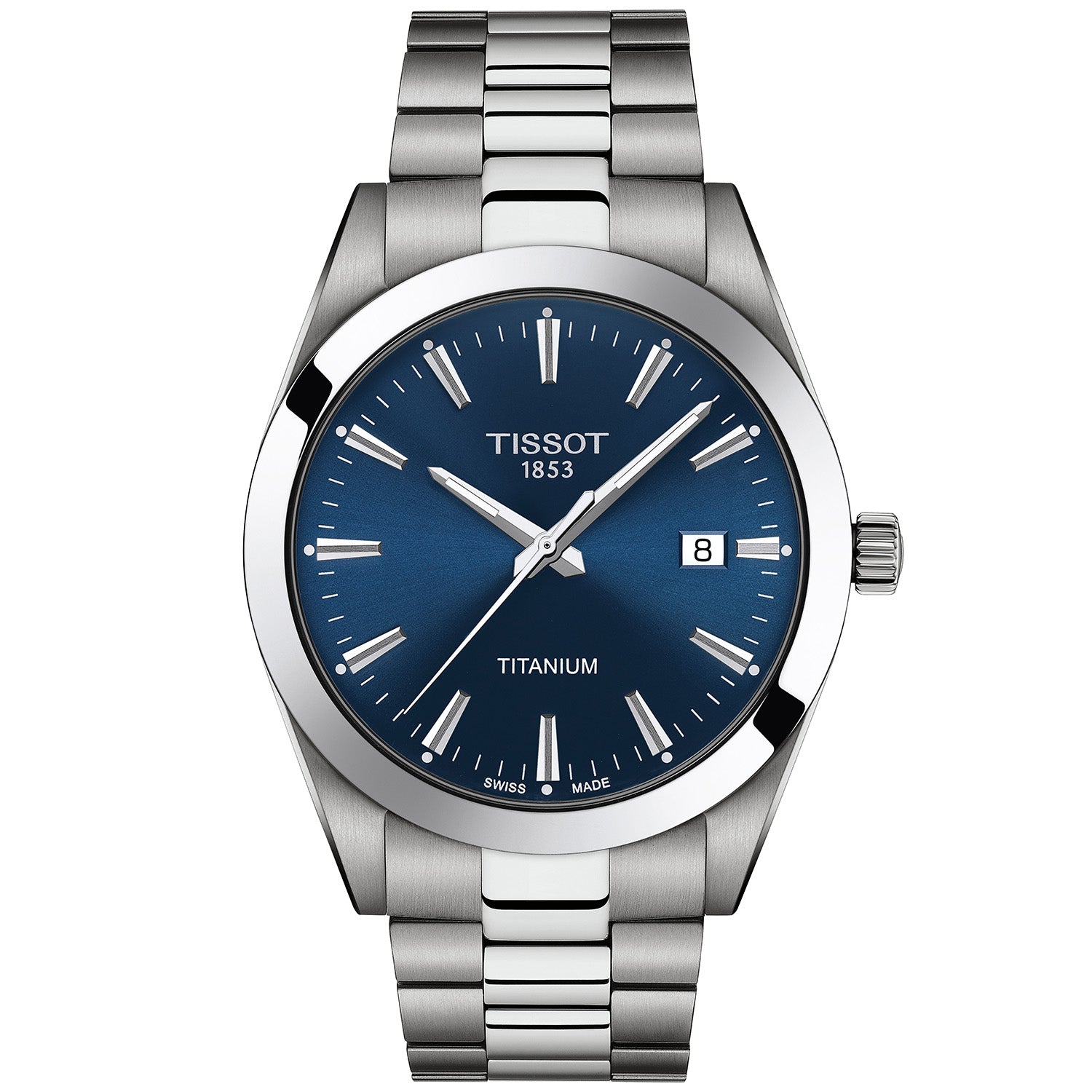 Tissot Gentleman Titanium 40mm Blue Dial Quartz Bracelet Watch - Berry's Jewellers