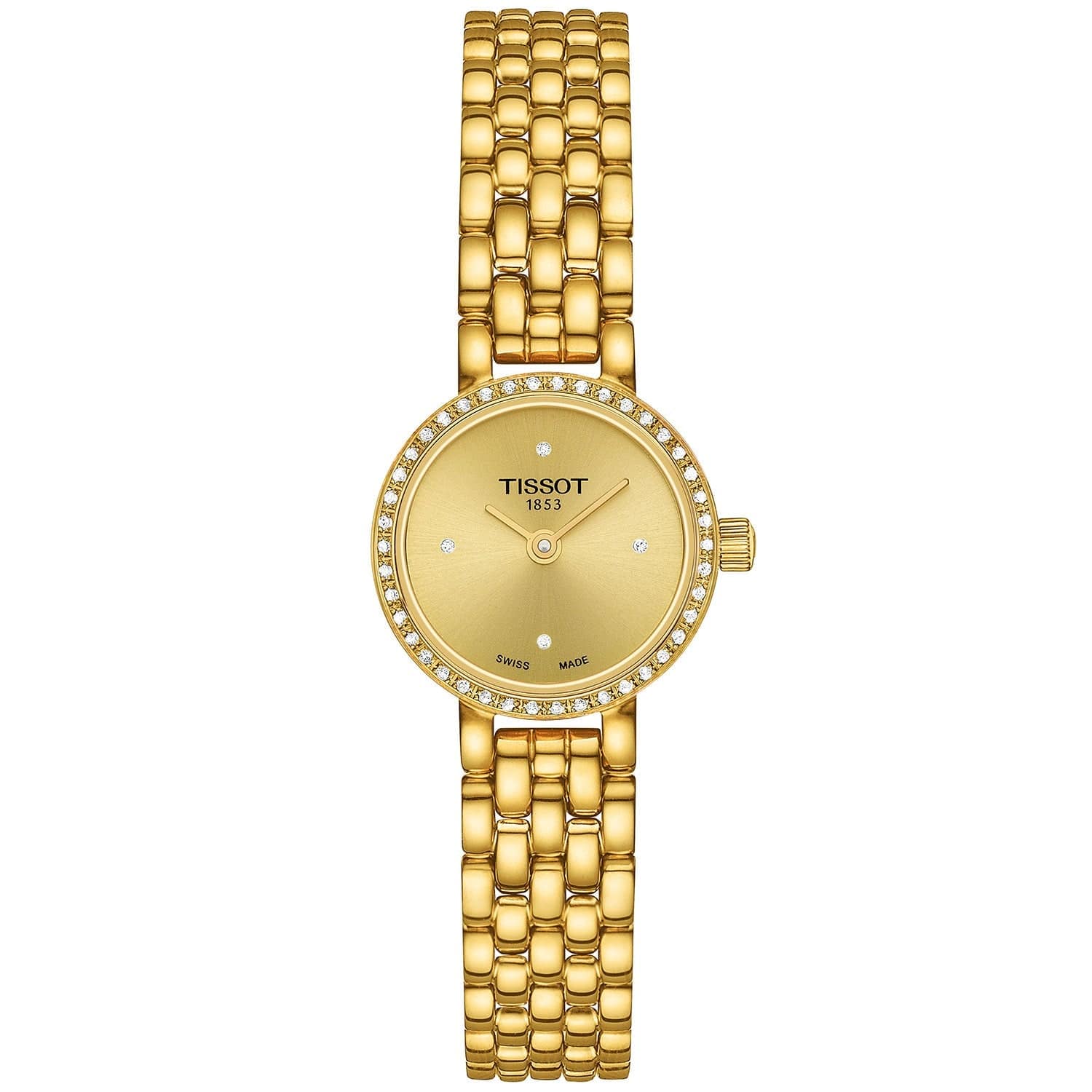 Tissot Lovely 19.50mm Champange Dial Quartz Yellow Gold PVD Bracelet Watch - Berry's Jewellers