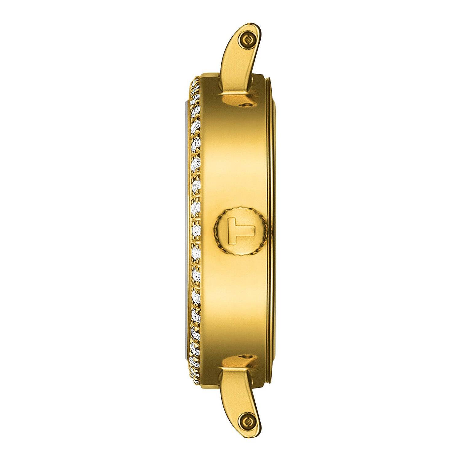 Tissot Lovely 19.50mm Champange Dial Quartz Yellow Gold PVD Bracelet Watch - Berry's Jewellers