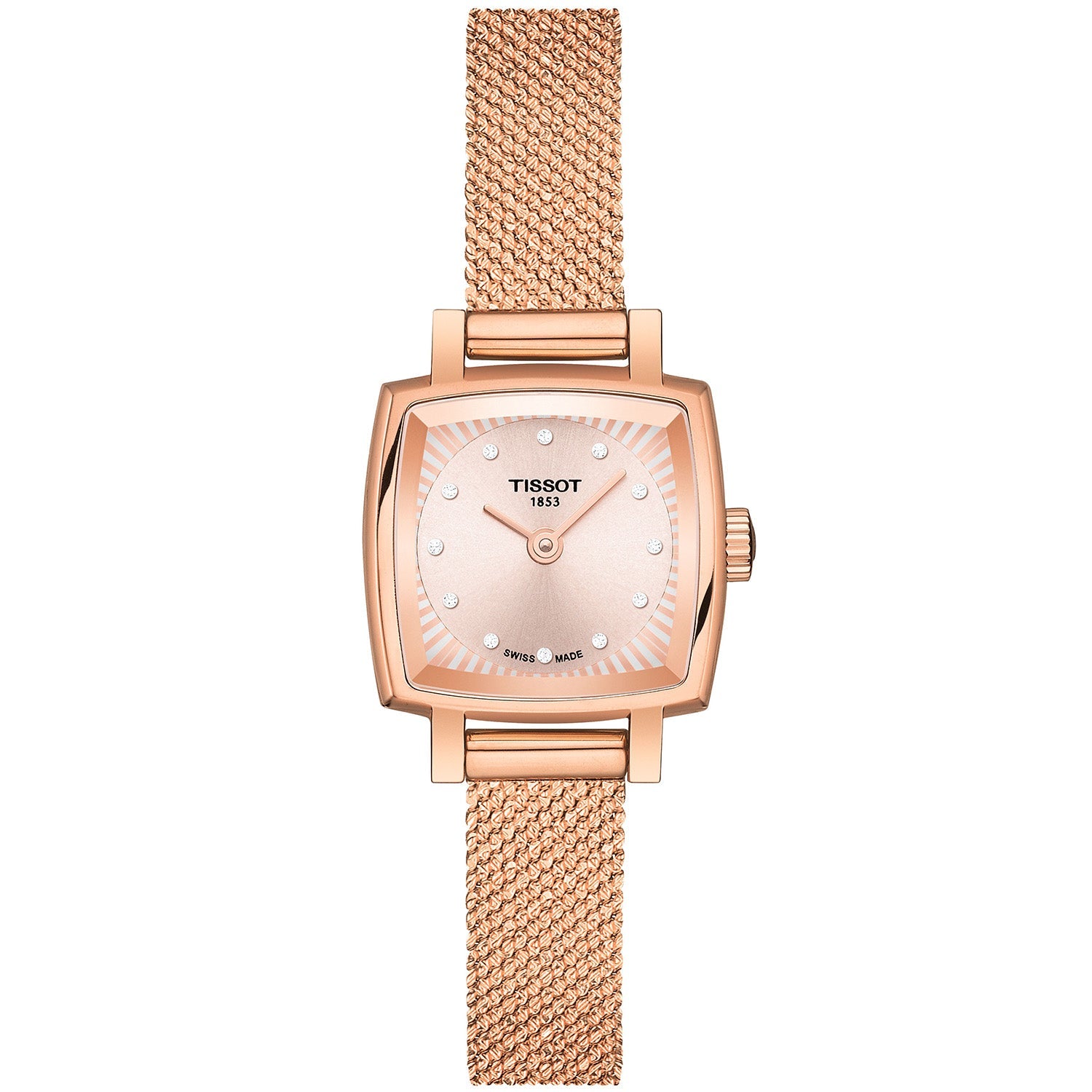 Lovely 20mm Square Quartz Rose Gold PVD Bracelet Watch