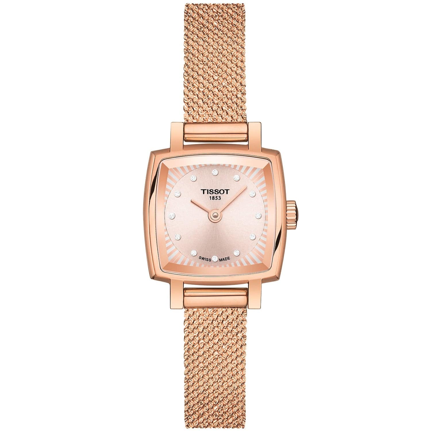 Tissot Lovely 20mm Square Quartz Rose Gold PVD Bracelet Watch - Berry's Jewellers