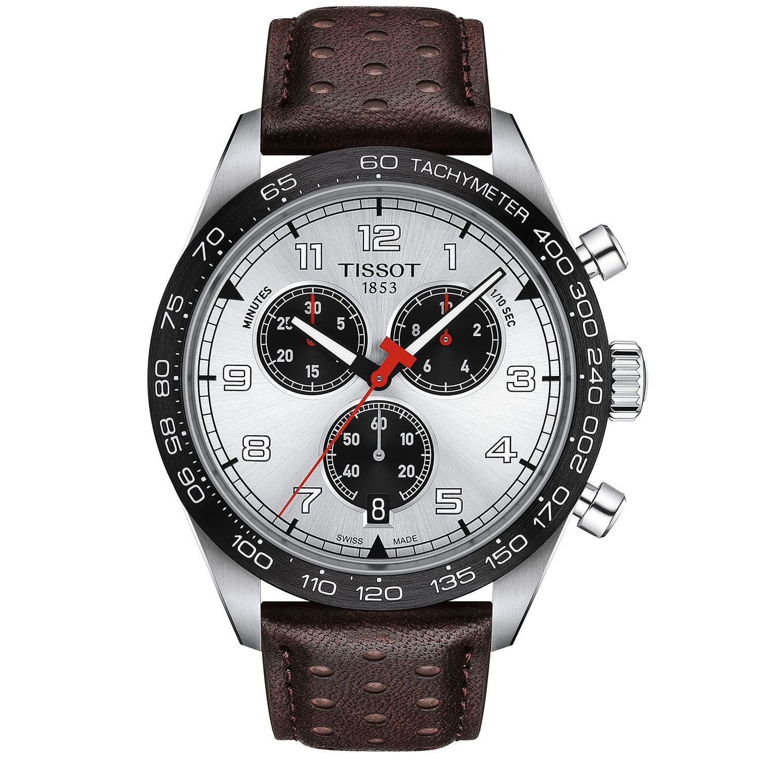 Tissot PRS 516 45mm Silver Dial Quartz Strap Watch - Berry's Jewellers