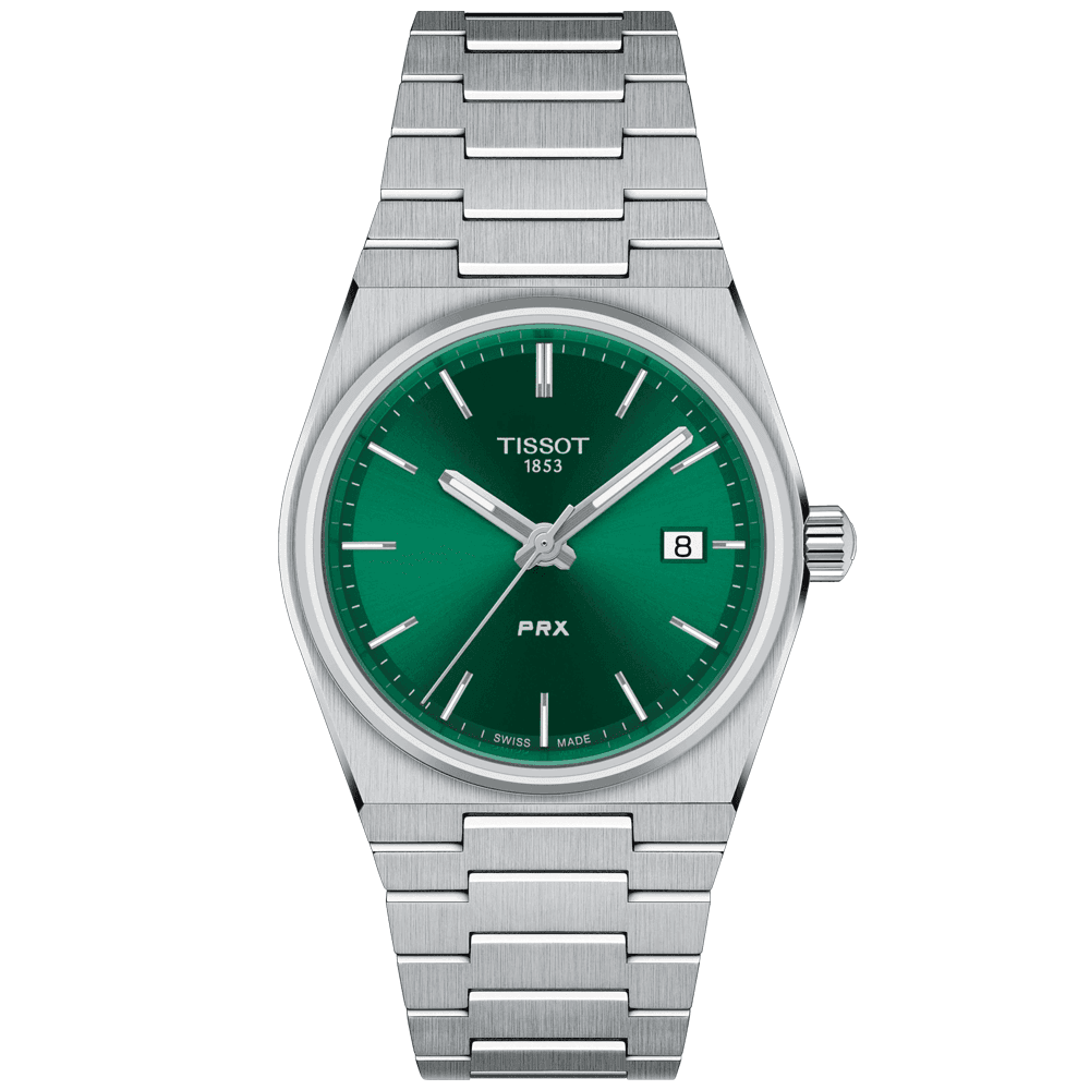 Tissot PRX 35mm Green Dial Quartz Bracelet Watch - Berry's Jewellers