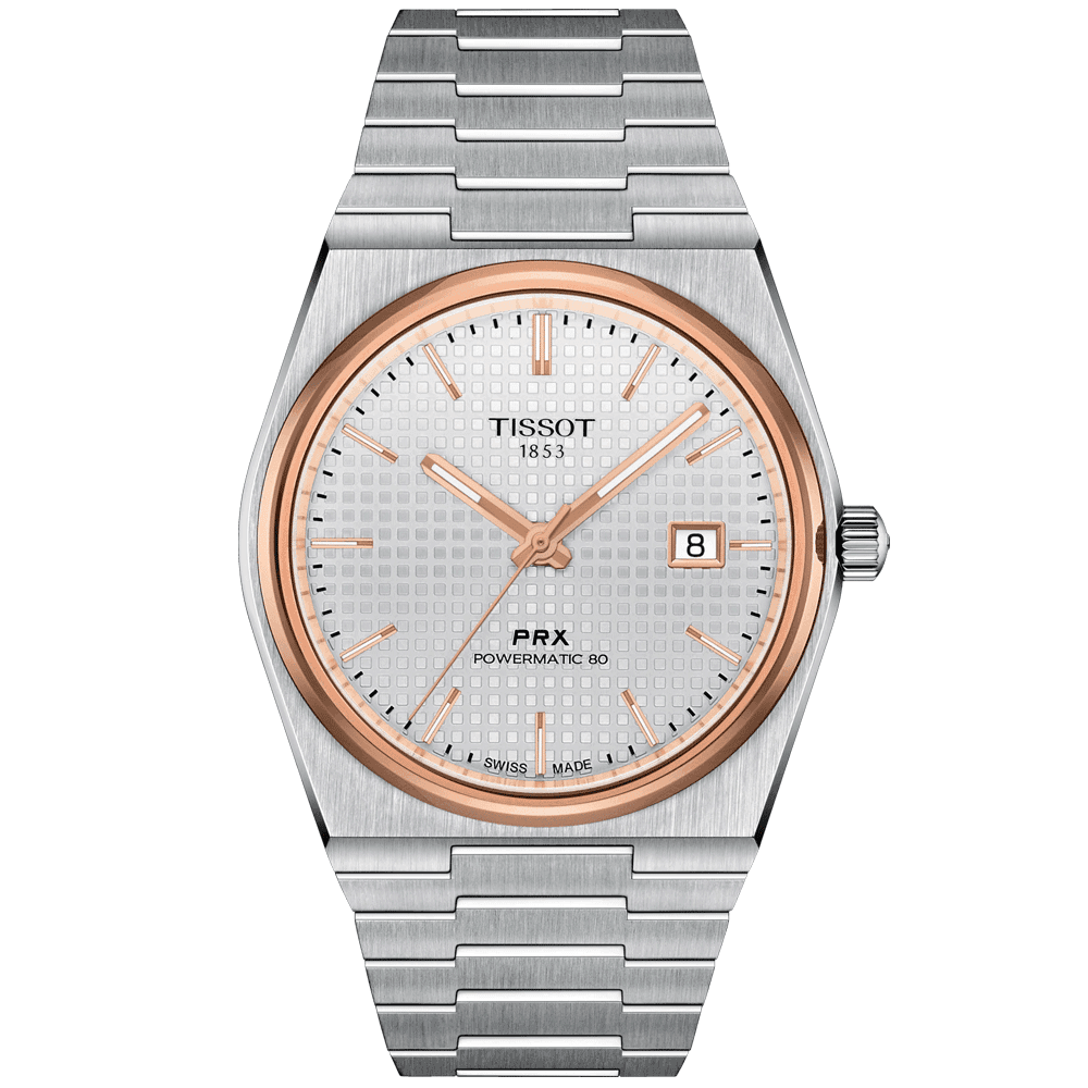 Tissot PRX Powermatic 80 Rose Gold PVD and Steel 40mm Bracelet Watch - Berry's Jewellers