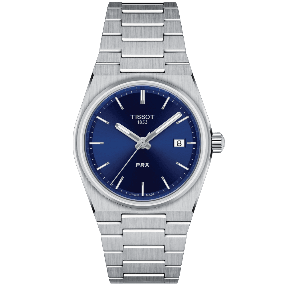 Tissot PRX Steel 35mm Blue Dial Quartz Bracelet Watch - Berry's Jewellers