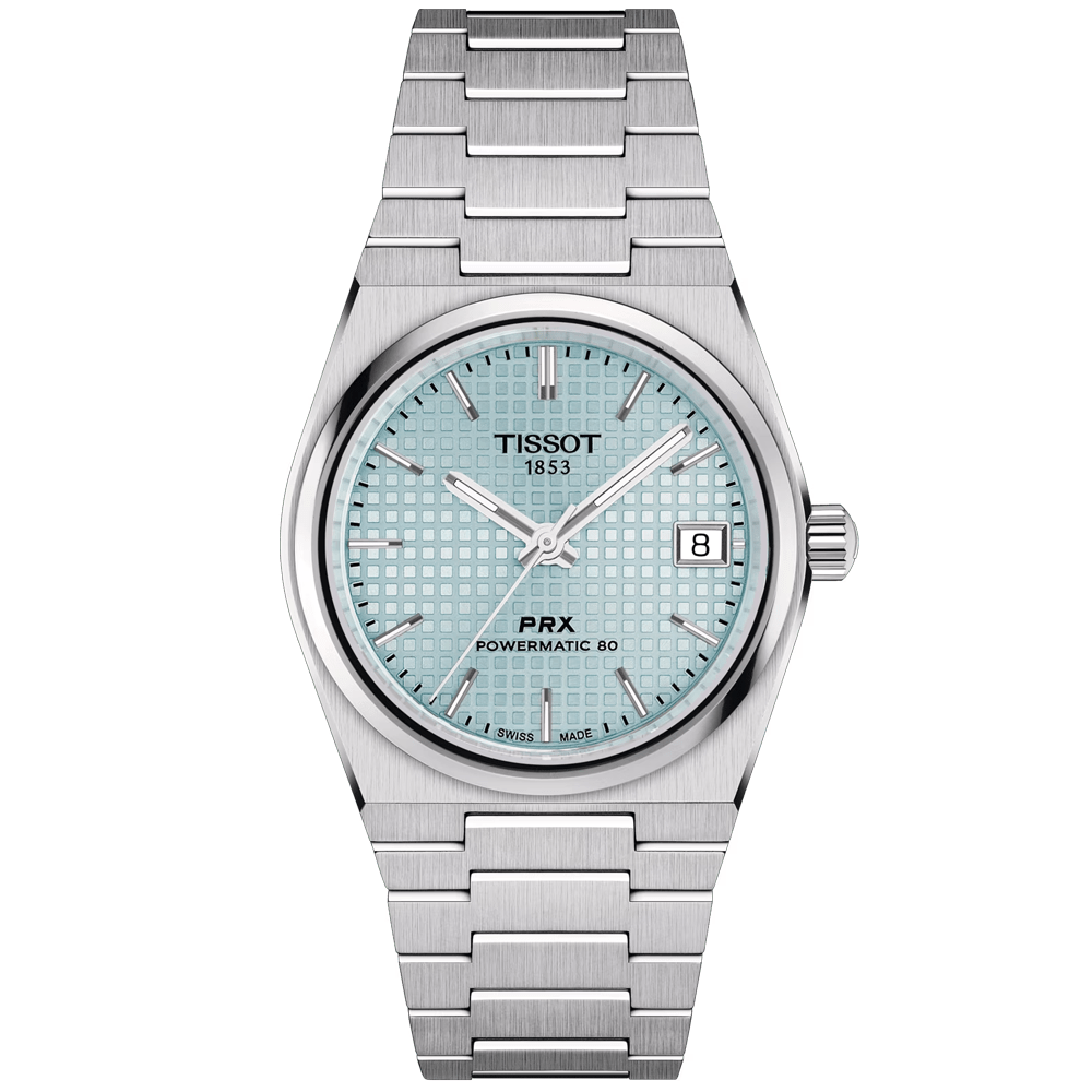 Tissot PRX Steel 35mm Ice Blue Dial Automatic Men's Bracelet Watch - Berry's Jewellers