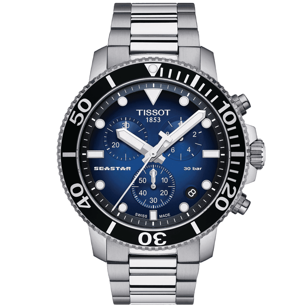 Tissot Seastar 1000 45.50mm Chronograph Quartz Bracelet Watch - Berry's Jewellers