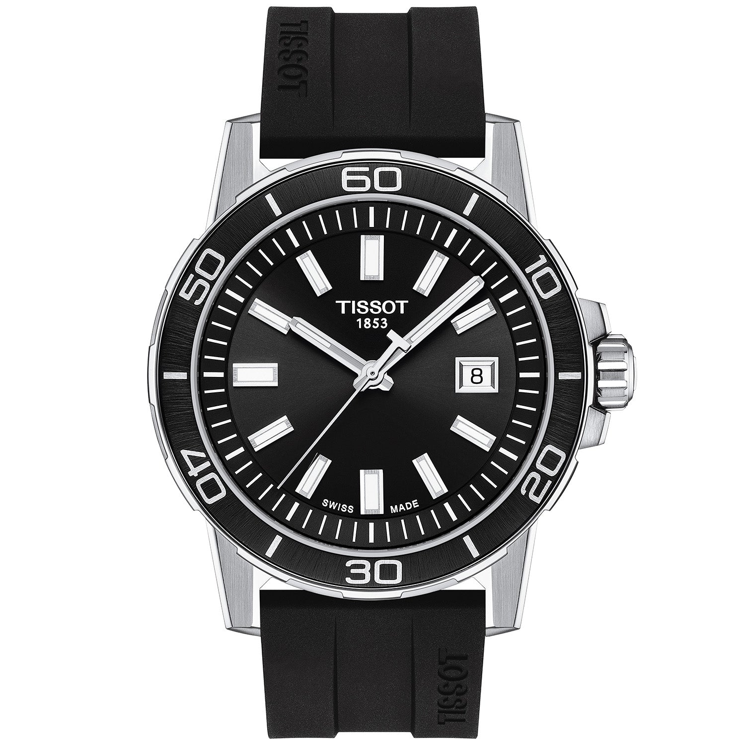 Supersport 44mm  Black Dial Quartz Men's Strap Watch