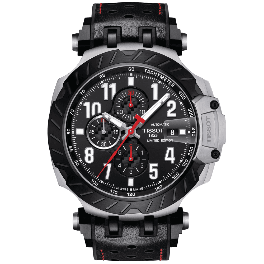 T-Race MotoGP 2020 45mm Black Dial Automatic Strap  Chronograph Watch