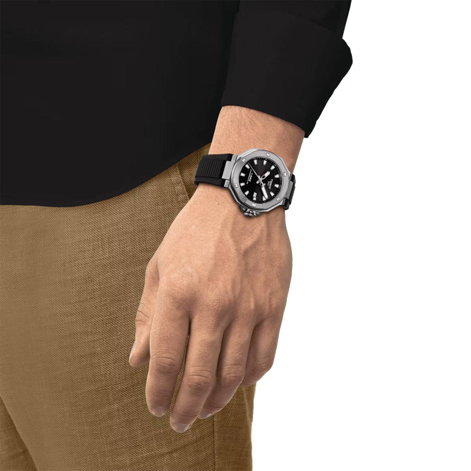 Tissot T-Race Powermatic 80 41mm Black Dial Automatic Chronograph Strap Watch - Berry's Jewellers