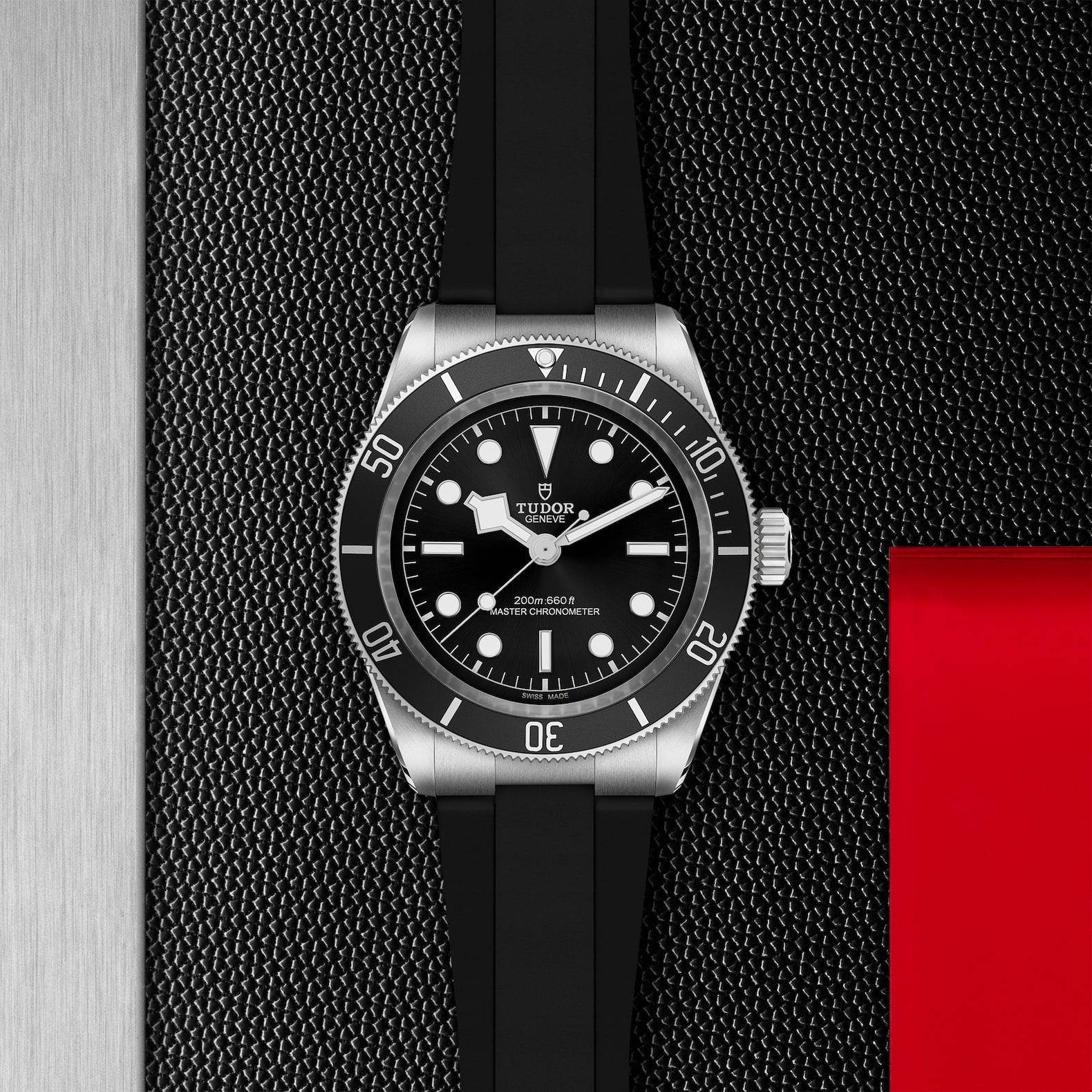 TUDOR Black Bay 41mm Monochrome Black Dial & Bezel Men's Rubber Strap Watch - Berry's Jewellers