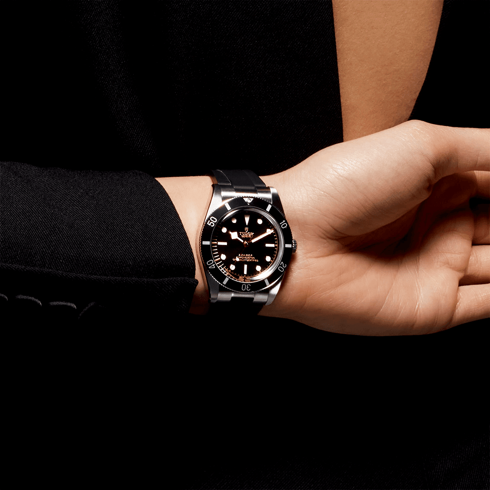 TUDOR Black Bay 54 37mm Black Dial & Bezel Automatic Rubber Strap Watch - Berry's Jewellers