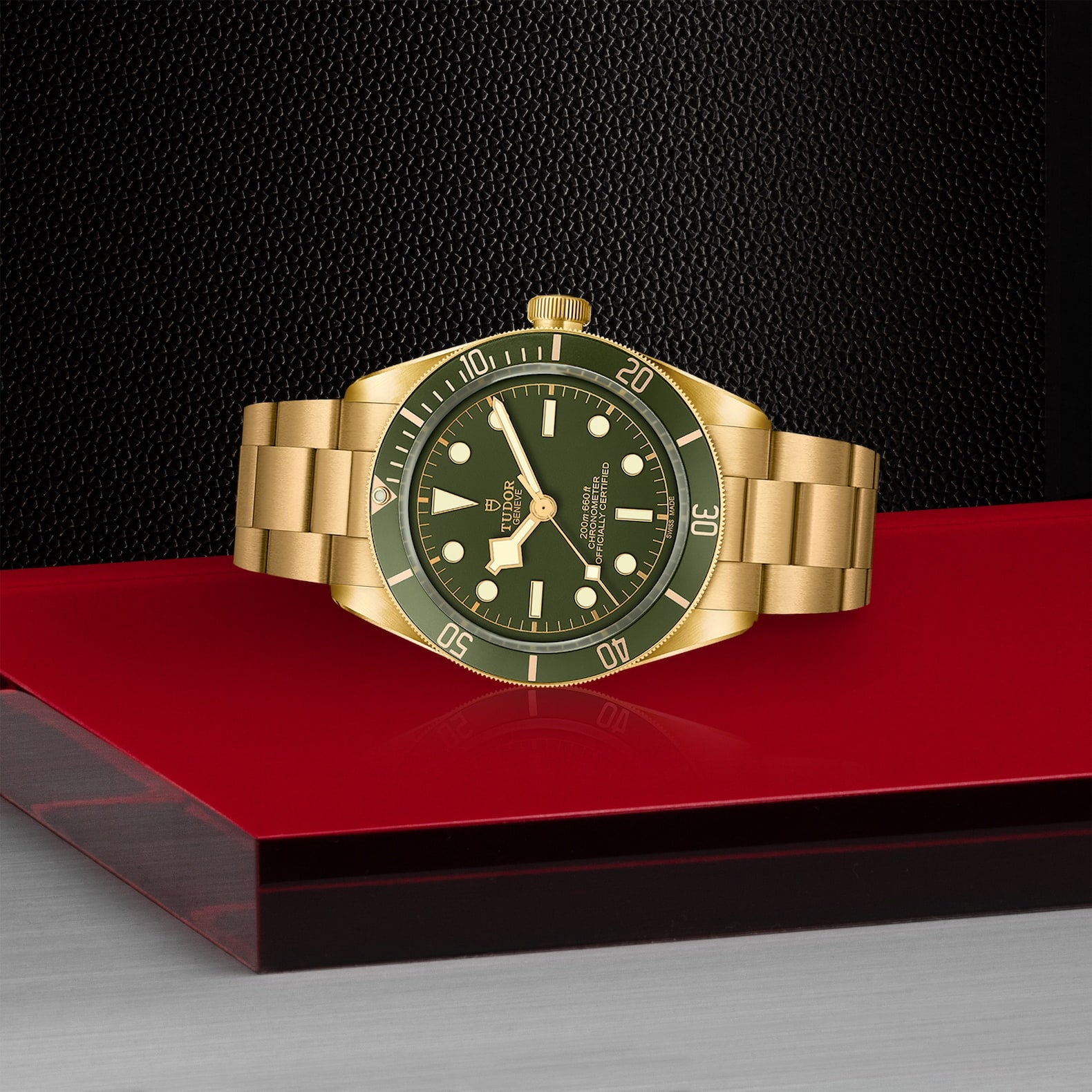 TUDOR Black Bay 58 18K 39mm 18ct Yellow Gold Green Dial Bracelet Watch - Berry's Jewellers