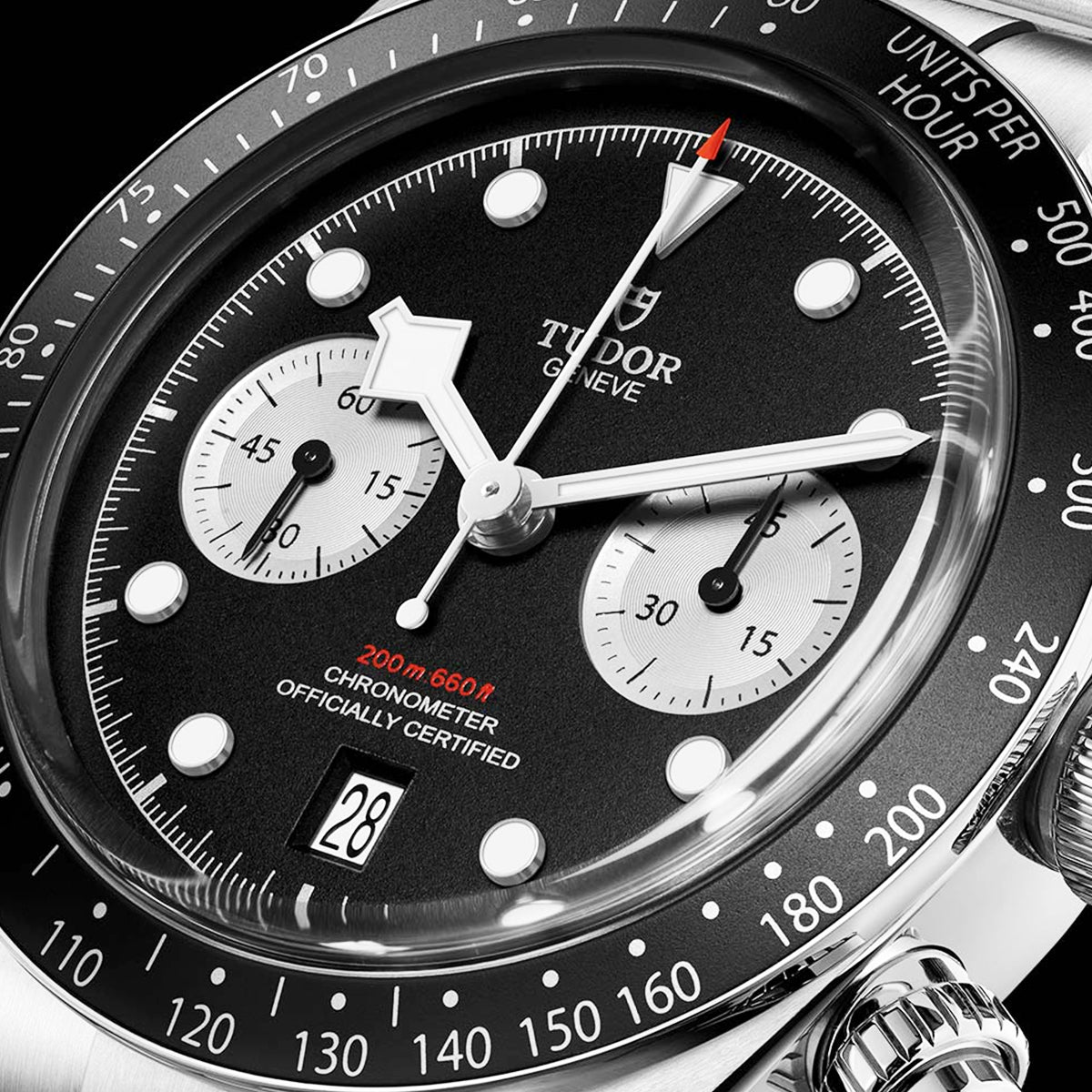 TUDOR Black Bay Chrono 41mm Black/Silver Dial Men's Automatic Bracelet Watch - Berry's Jewellers