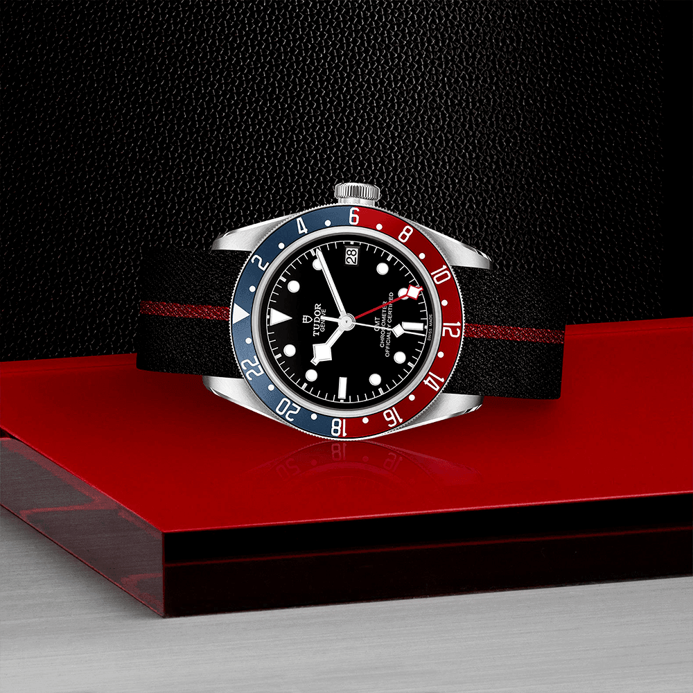 TUDOR Black Bay GMT 41mm Black Dial Automatic Men's Fabric Strap Watch - Berry's Jewellers