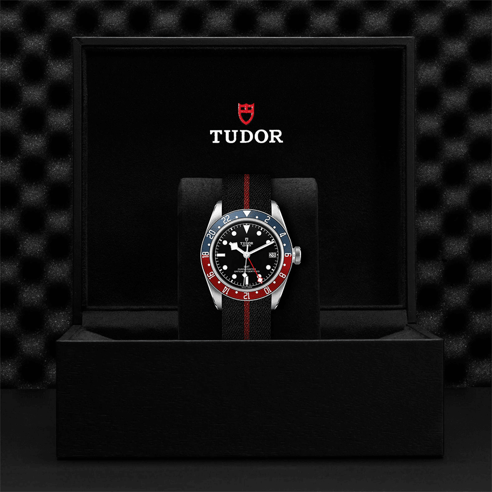 TUDOR Black Bay GMT 41mm Black Dial Automatic Men's Fabric Strap Watch - Berry's Jewellers