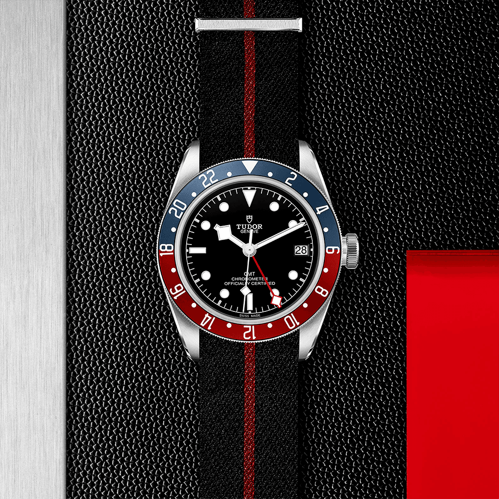 TUDOR Black Bay GMT 41mm Black Dial Automatic Men's Fabric Strap Watch - Berry's Jewellers