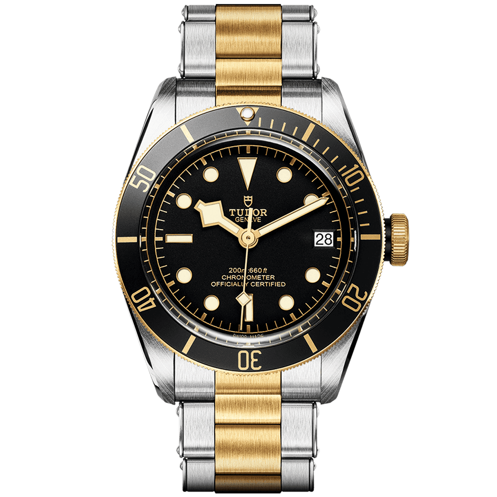 TUDOR Black Bay S&G 41mm Black/Gold Dial Automatic Men's Bracelet Watch - Berry's Jewellers