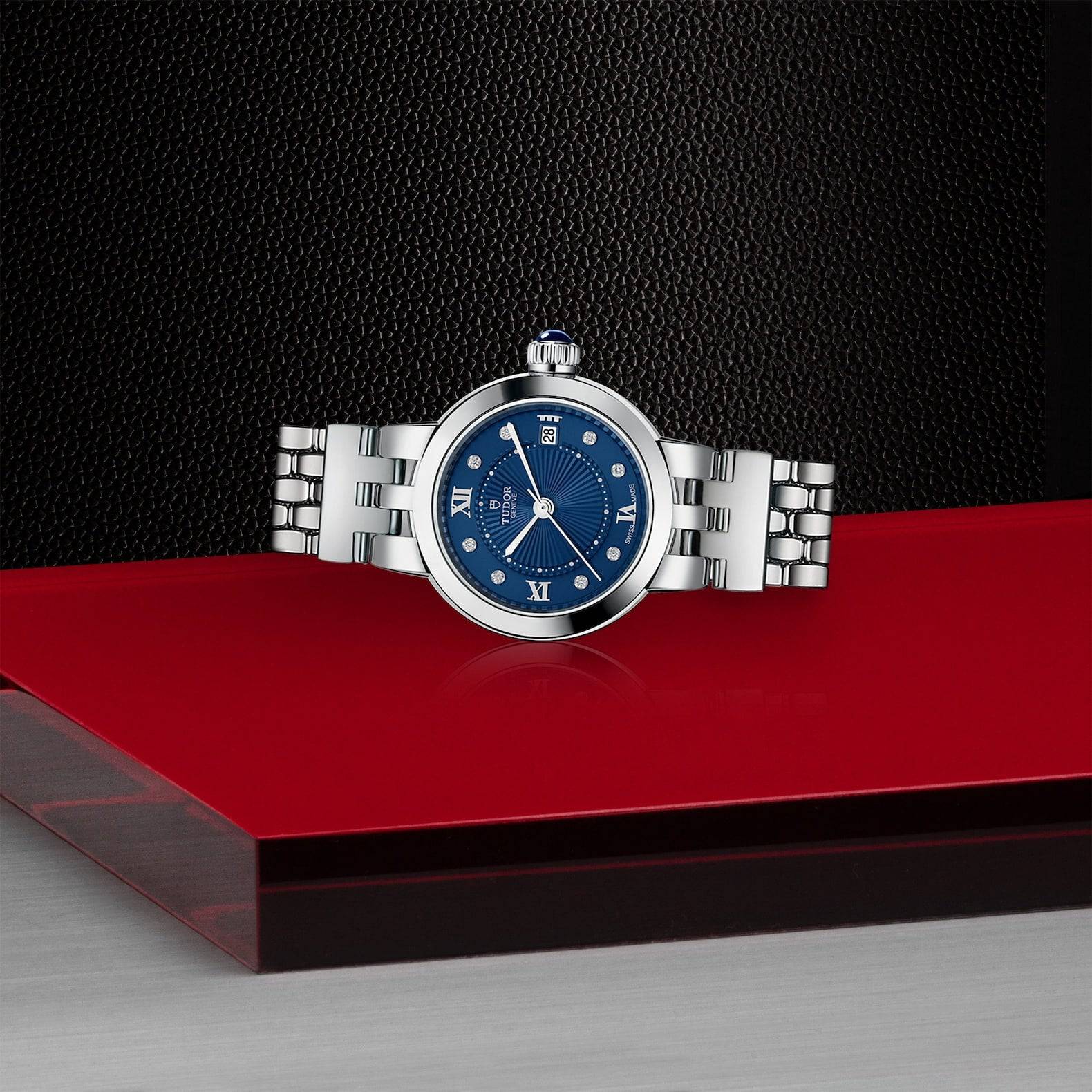 TUDOR Clair de Rose 26mm Blue Diamond Dial Ladies Bracelet Watch - Berry's Jewellers