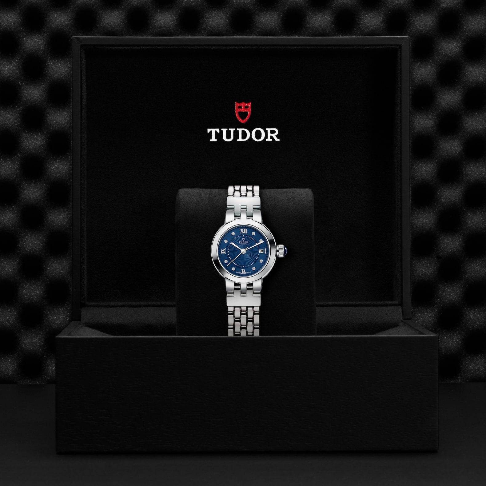 TUDOR Clair de Rose 26mm Blue Diamond Dial Ladies Bracelet Watch - Berry's Jewellers