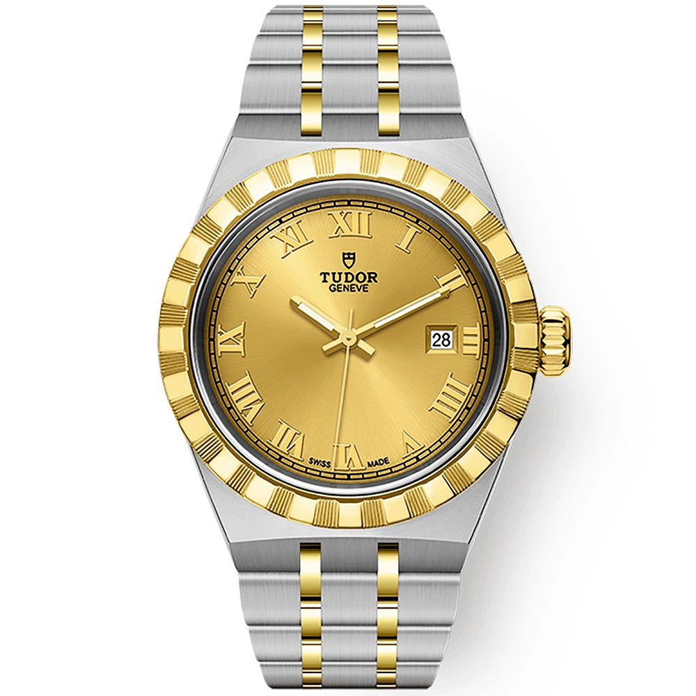 TUDOR Royal 28mm Two-Tone Champagne Dial Automatic Bracelet Watch - Berry's Jewellers