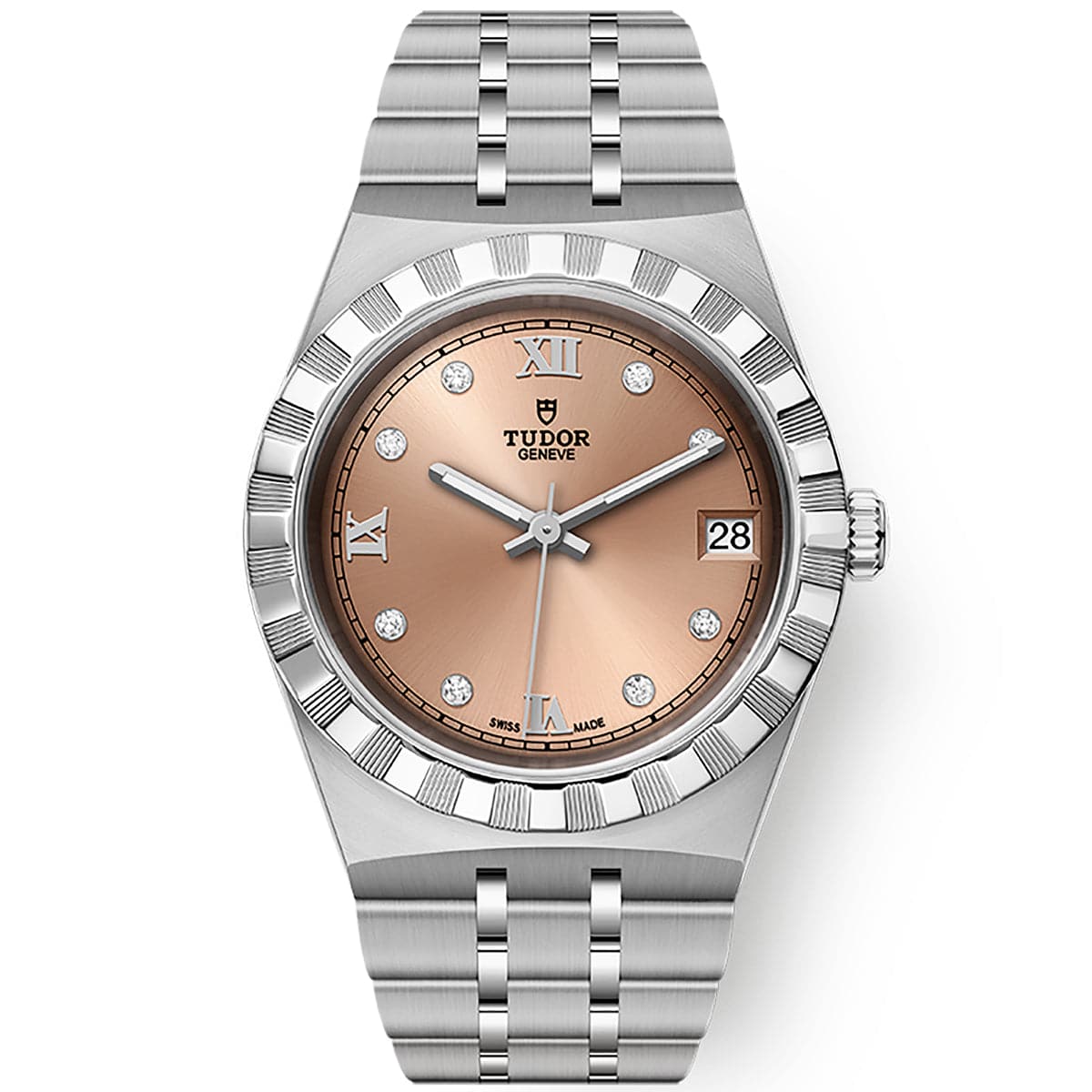 TUDOR Royal 34mm Salmon Diamond Dial Ladies Bracelet Watch - Berry's Jewellers